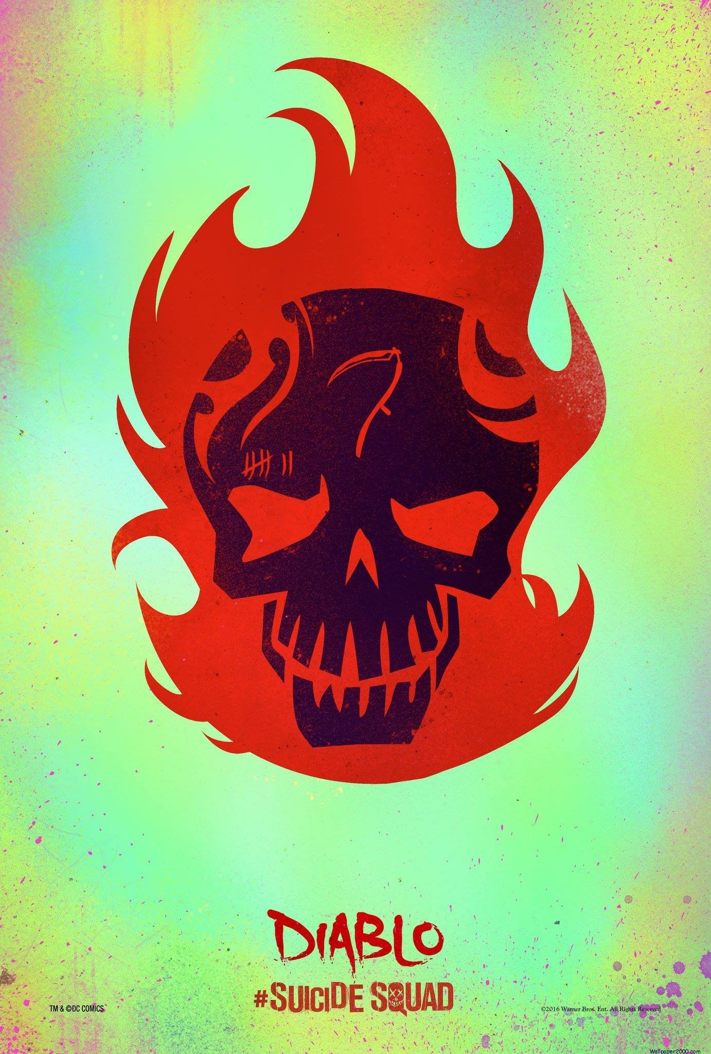 El Diablo, Suicide Squad, Teschio infuocato, Poster, sfondo per iPad e tablet