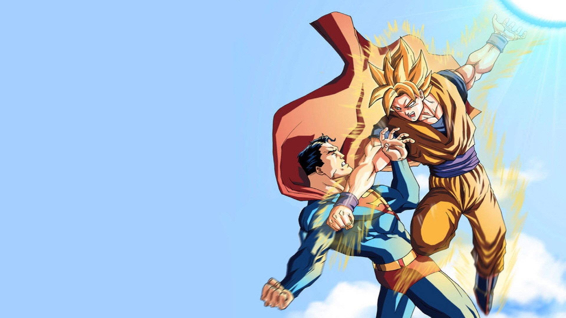 Goku, Superman, Crossover, Dragon Ball Z, DC Comics, Full HD, sfondo per PC e portatile