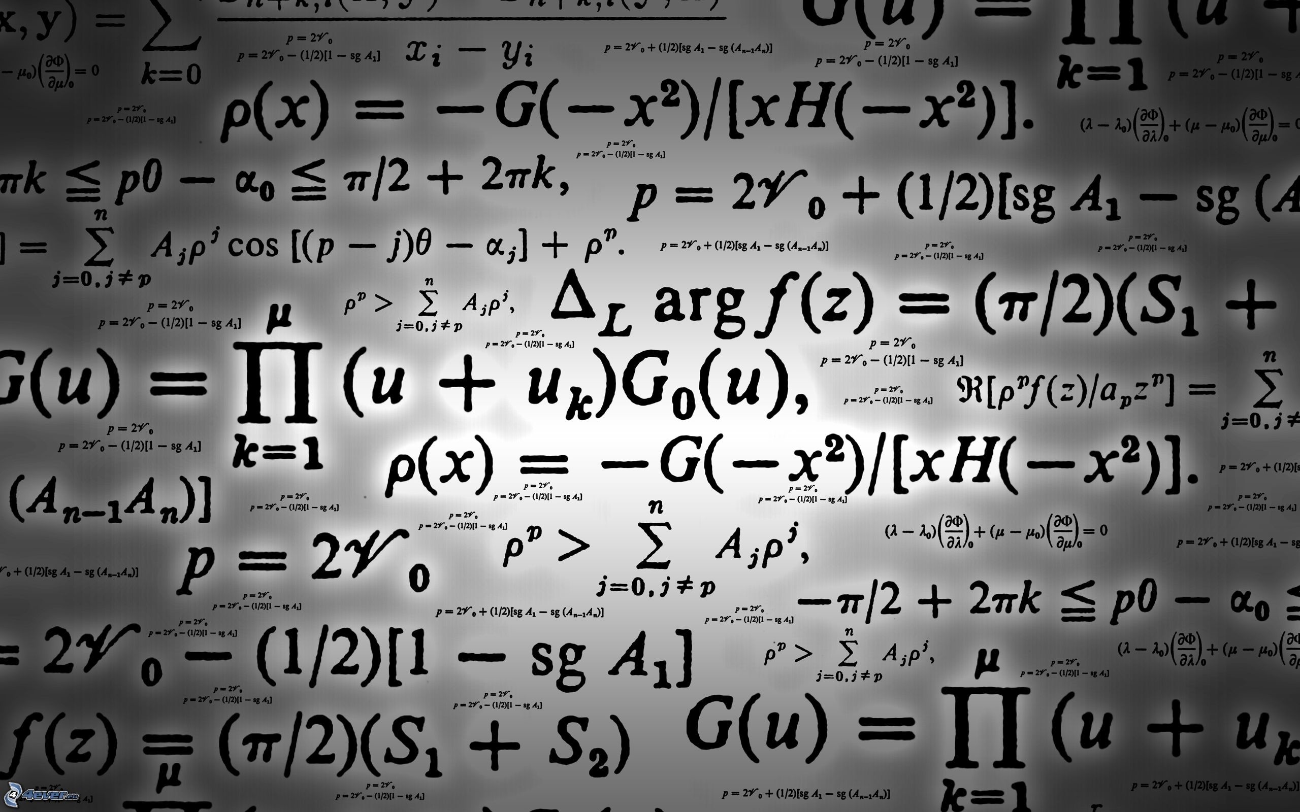 Formule matematiche, Equazioni, Bianco e nero, 2560x1600, sfondo MacBook Pro