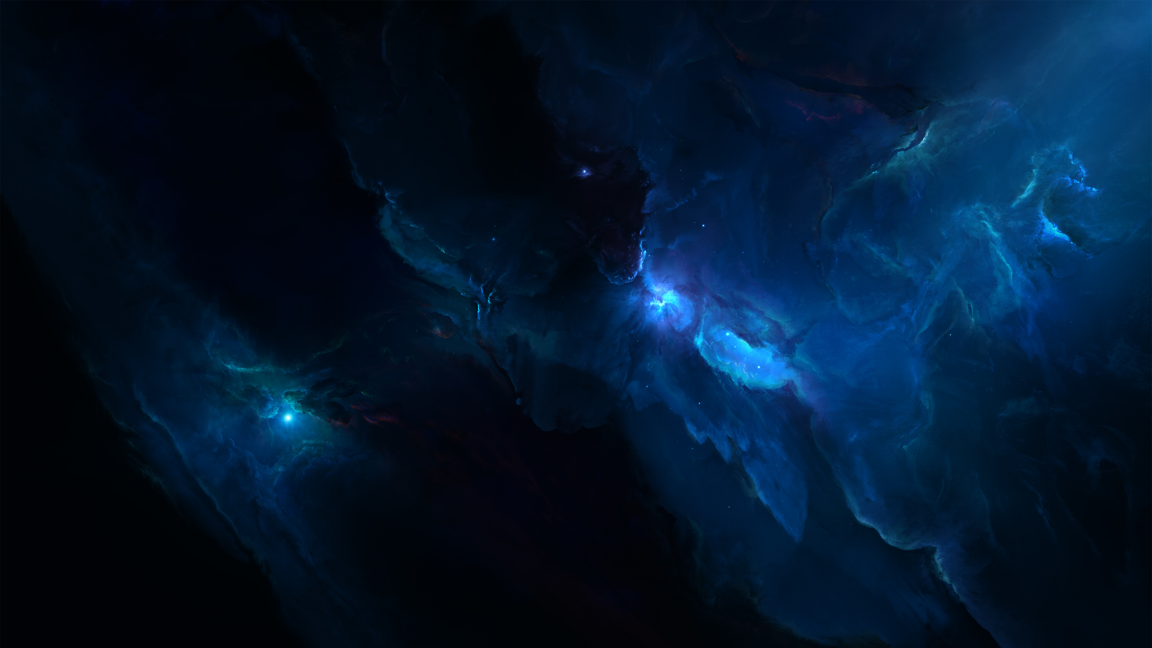 Nebulosa, Spazio, Blu, Stelle, 4K, sfondo per PC