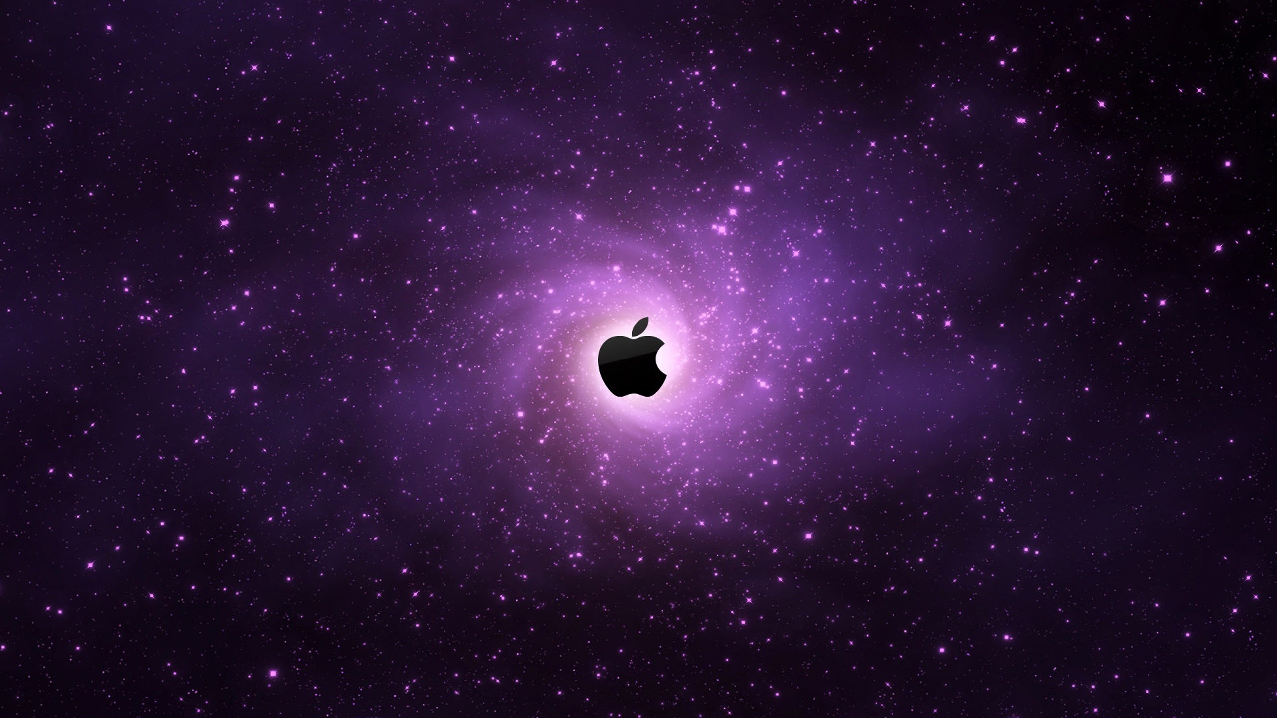 Apple, Logo Apple, Galassia, Viola, 2K, wallpaper per portatile