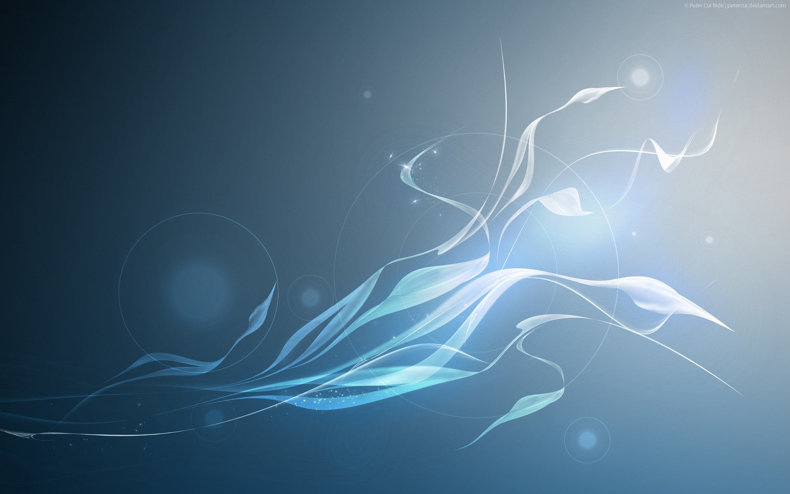 Arte astratta, Forme fluide, Blu, 2560x1600, sfondo per PC