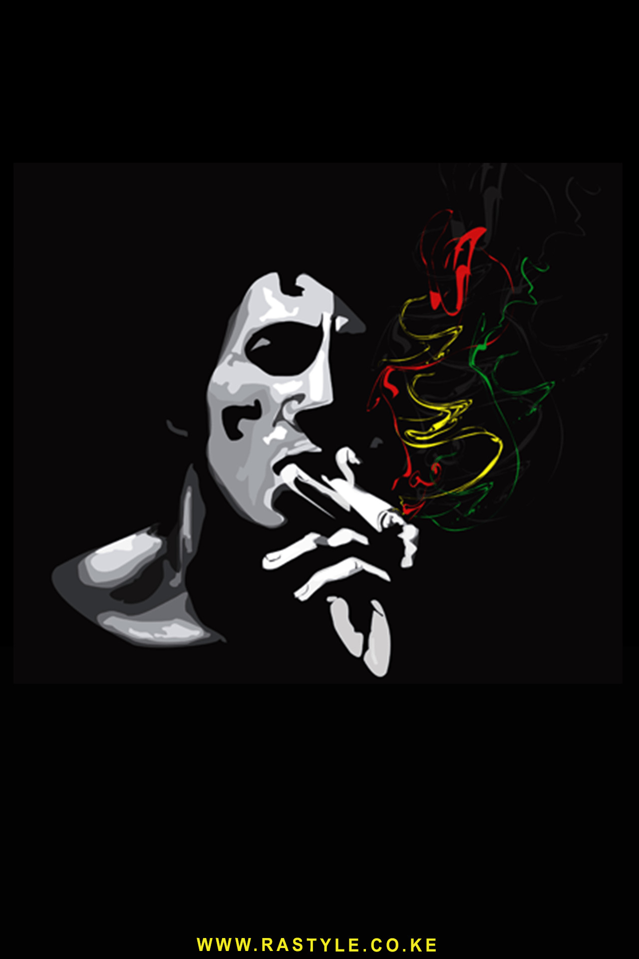 Bob Marley, Fumo, Bianco e nero, Illustrazione, Full HD, schermata di blocco del cellulare