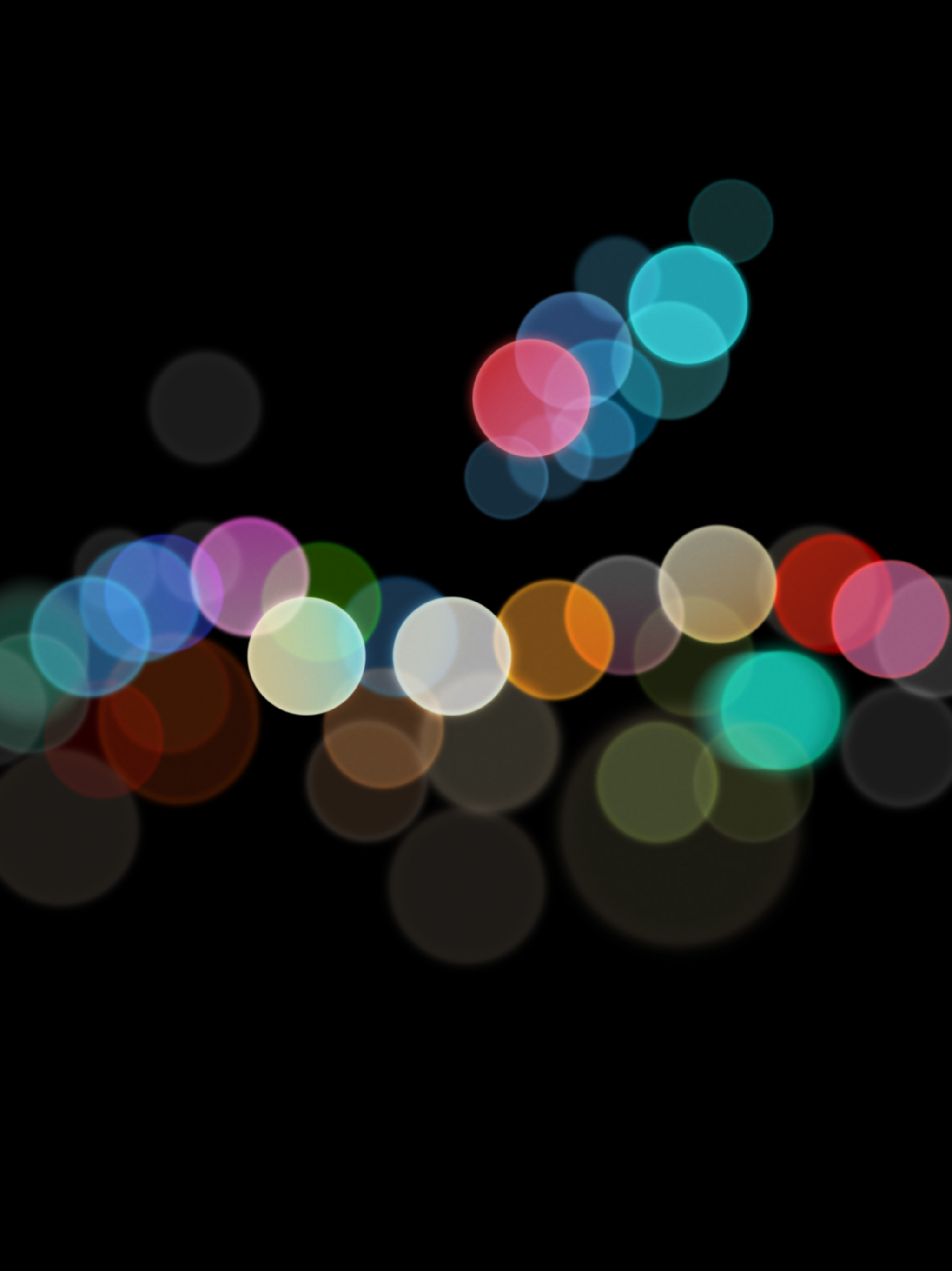 Evento Apple, Bokeh, Colori, Sfondo nero, QHD+, schermata di blocco iPhone 7