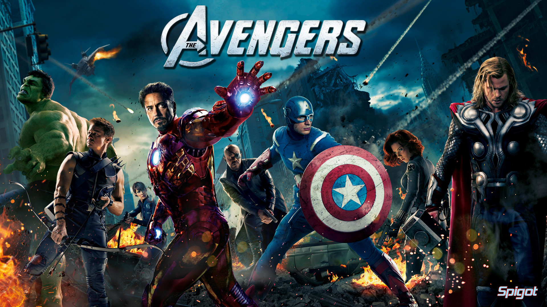The Avengers, Iron Man, Capitan America, Thor, Hulk, Logo, Full HD 1080p, sfondo desktop
