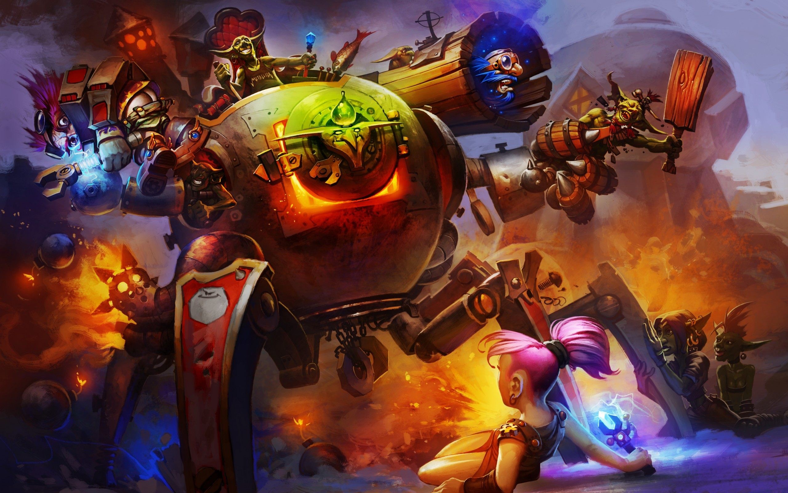 Hearthstone, Goblin vs Gnomi, Robot, Gnoma, Esplosione, 2K 1600p, sfondo desktop