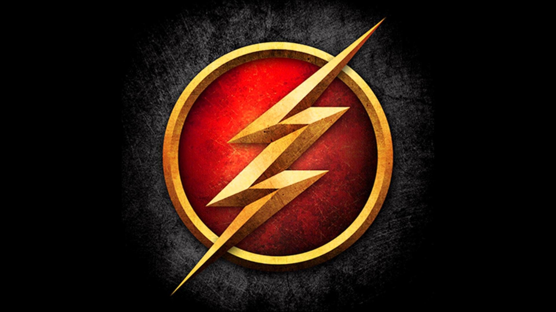Logo di Flash, Emblema, Sfondo scuro, Full HD, wallpaper desktop