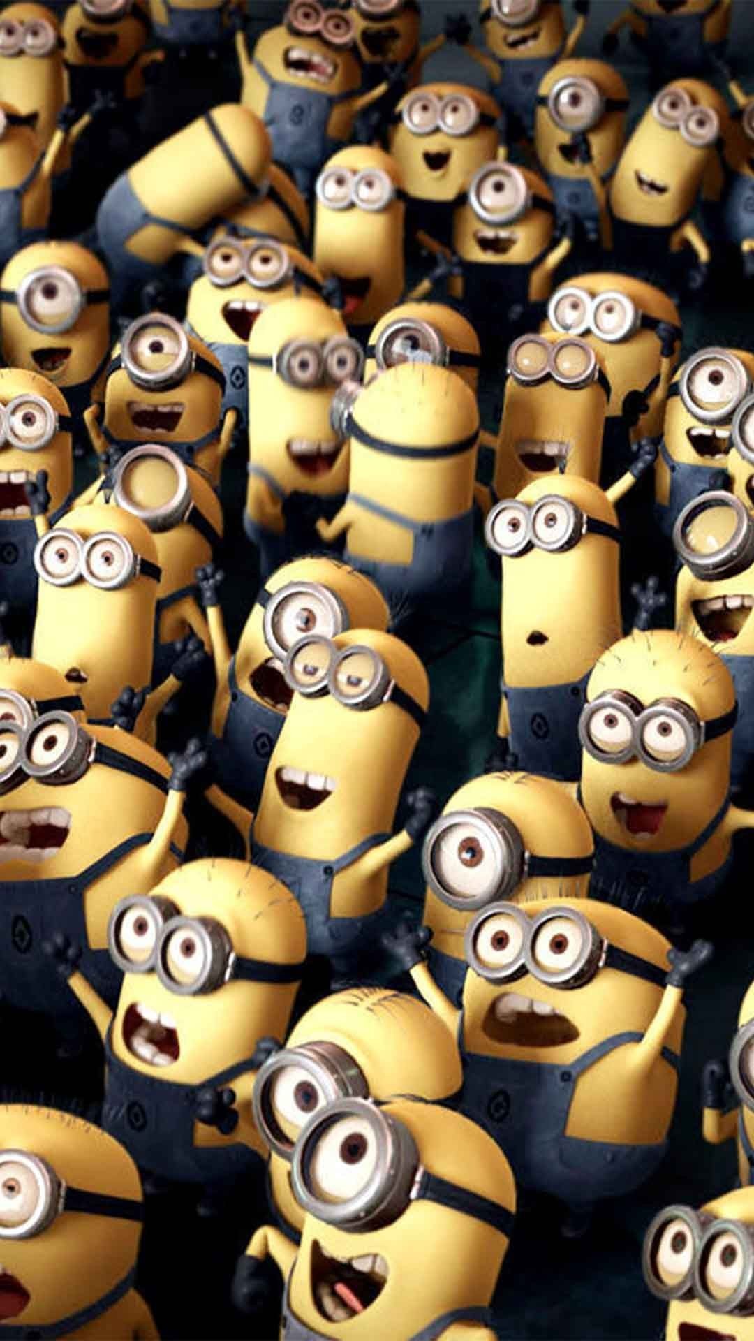 Minion, Folla, Cattivissimo me, Giallo, wallpaper per iPhone e Android