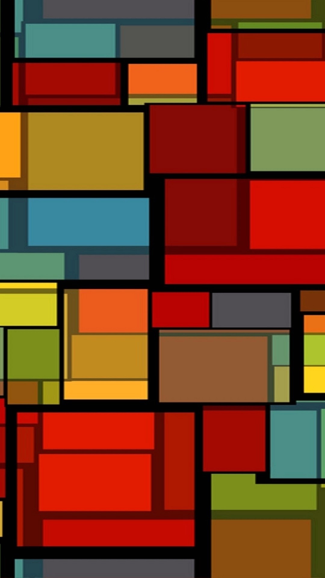Rettangoli, Mosaico, Colorato, Full HD, sfondo verticale per cellulare