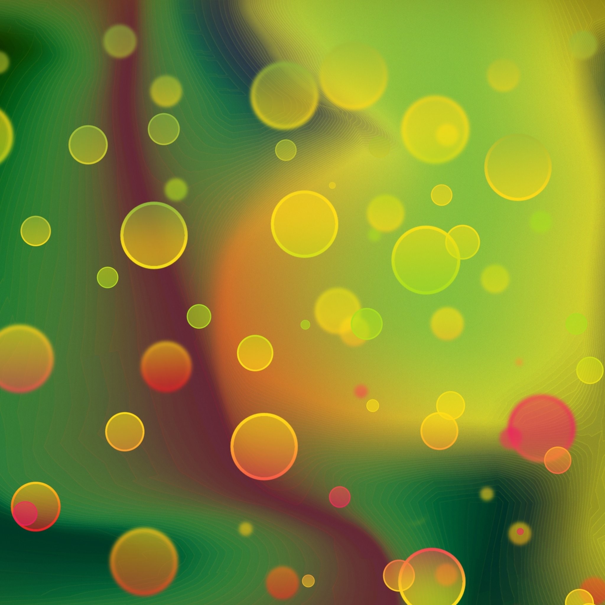 Bokeh, Verde, Giallo, Cerchi, sfondo iOS 7