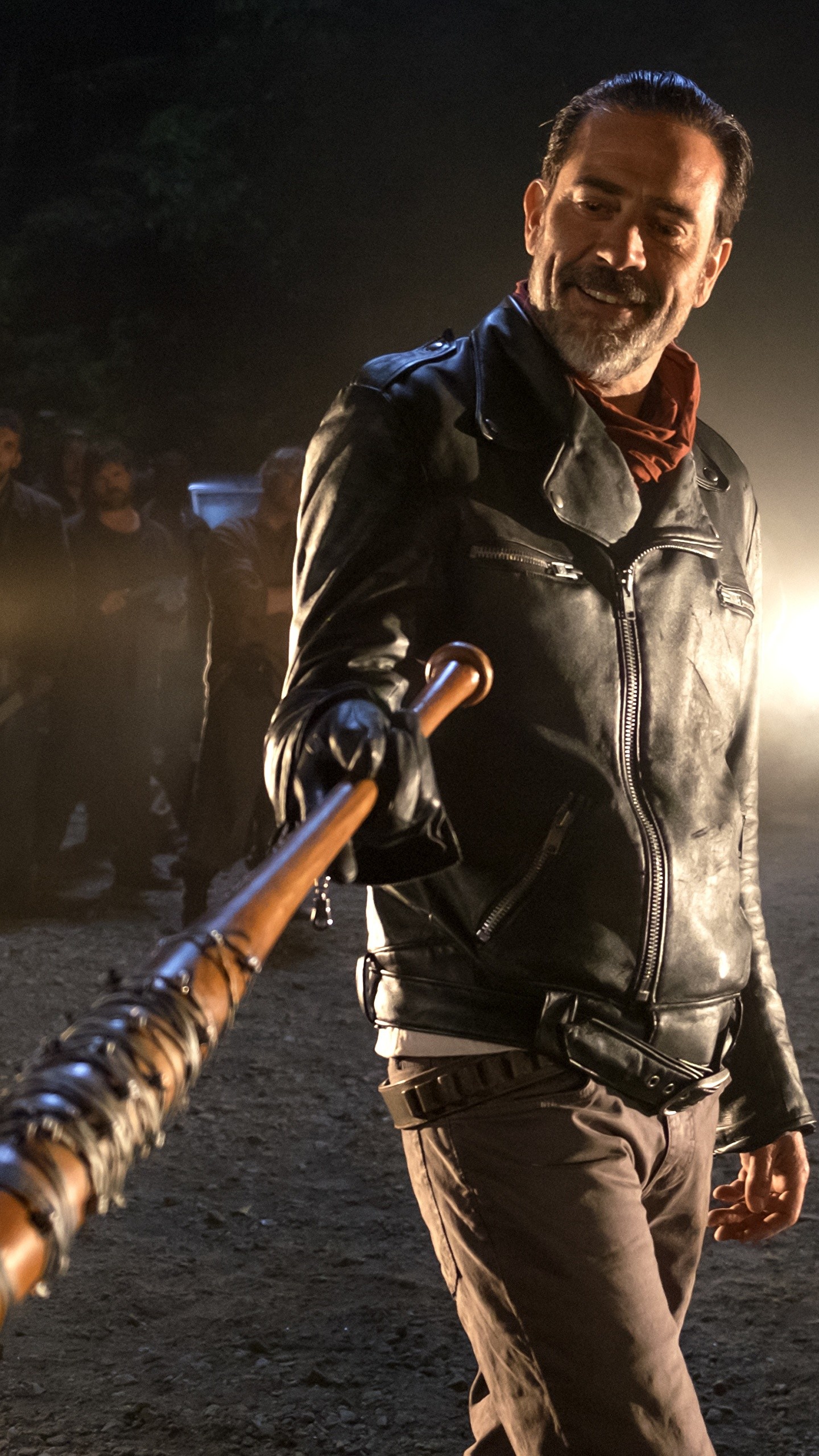 Negan, Jeffrey Dean Morgan, The Walking Dead, Lucille, QHD+, sfondo verticale per cellulare