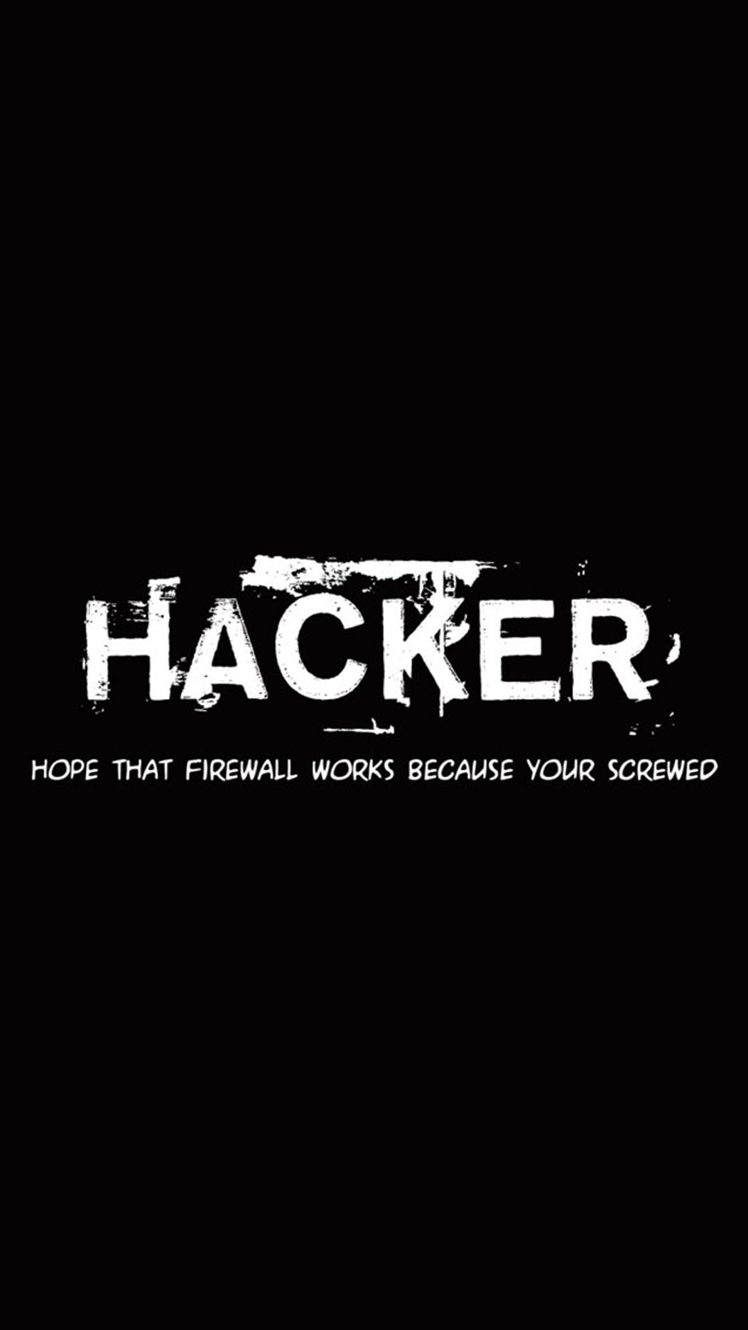 Hacker, Scritta, Sfondo nero, schermata Home iPhone 6