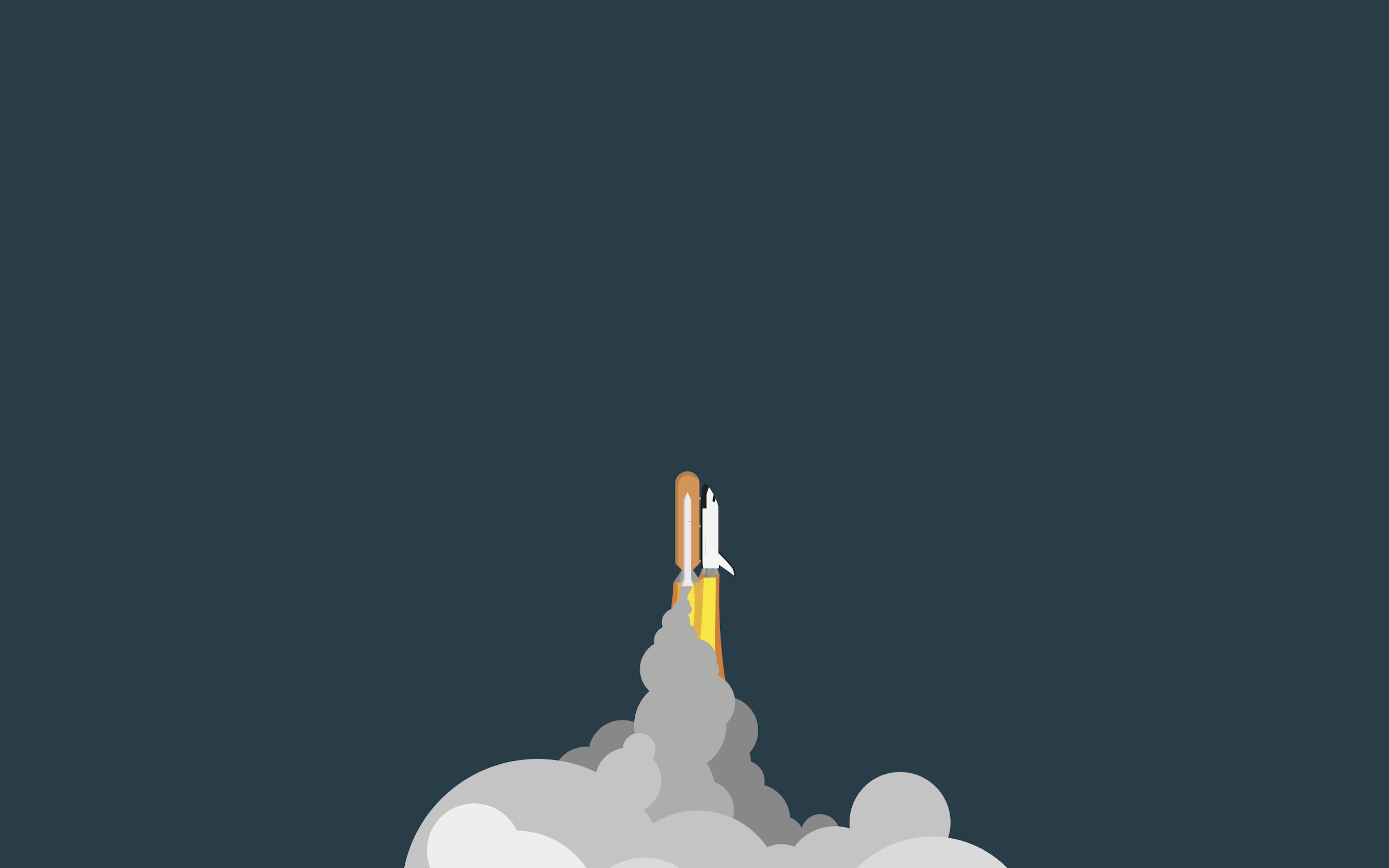 Razzo, Lancio, Fumo, Flat design, 2880x1800, sfondo per PC