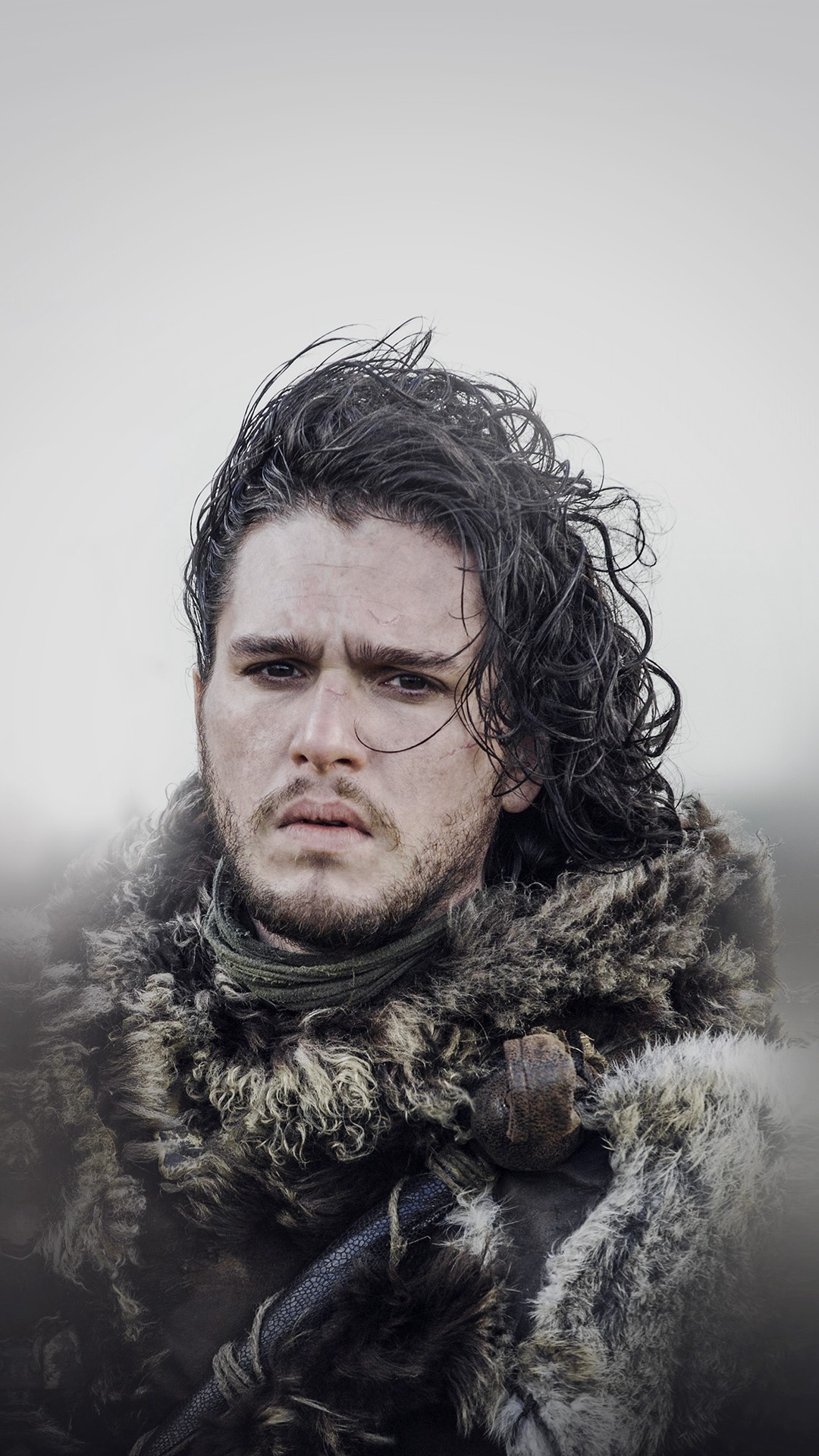 Jon Snow, Kit Harington, Il Trono di Spade, Mantello di pelliccia, sfondo iPhone Full HD