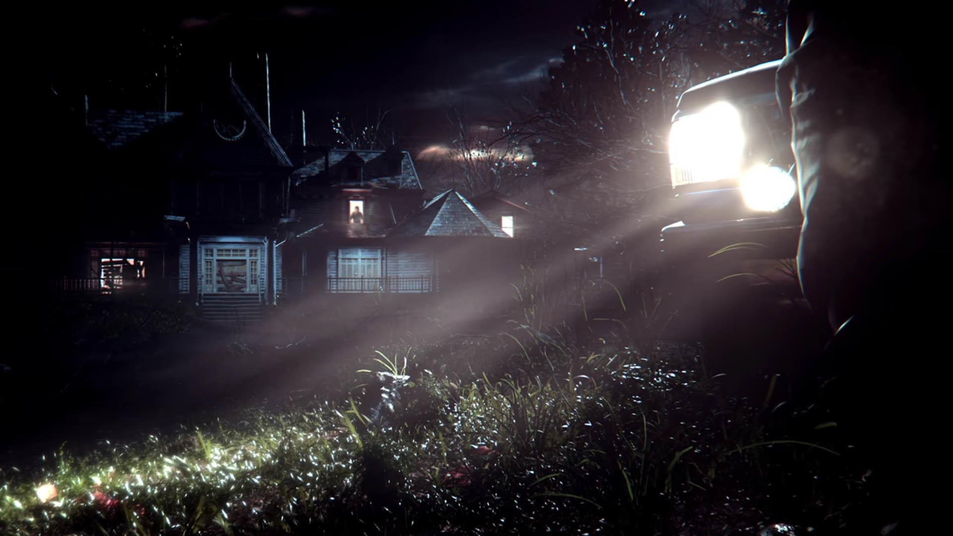 Resident Evil 7: Biohazard, Villa Baker, Notte, Torcia, Horror, Full HD, wallpaper desktop
