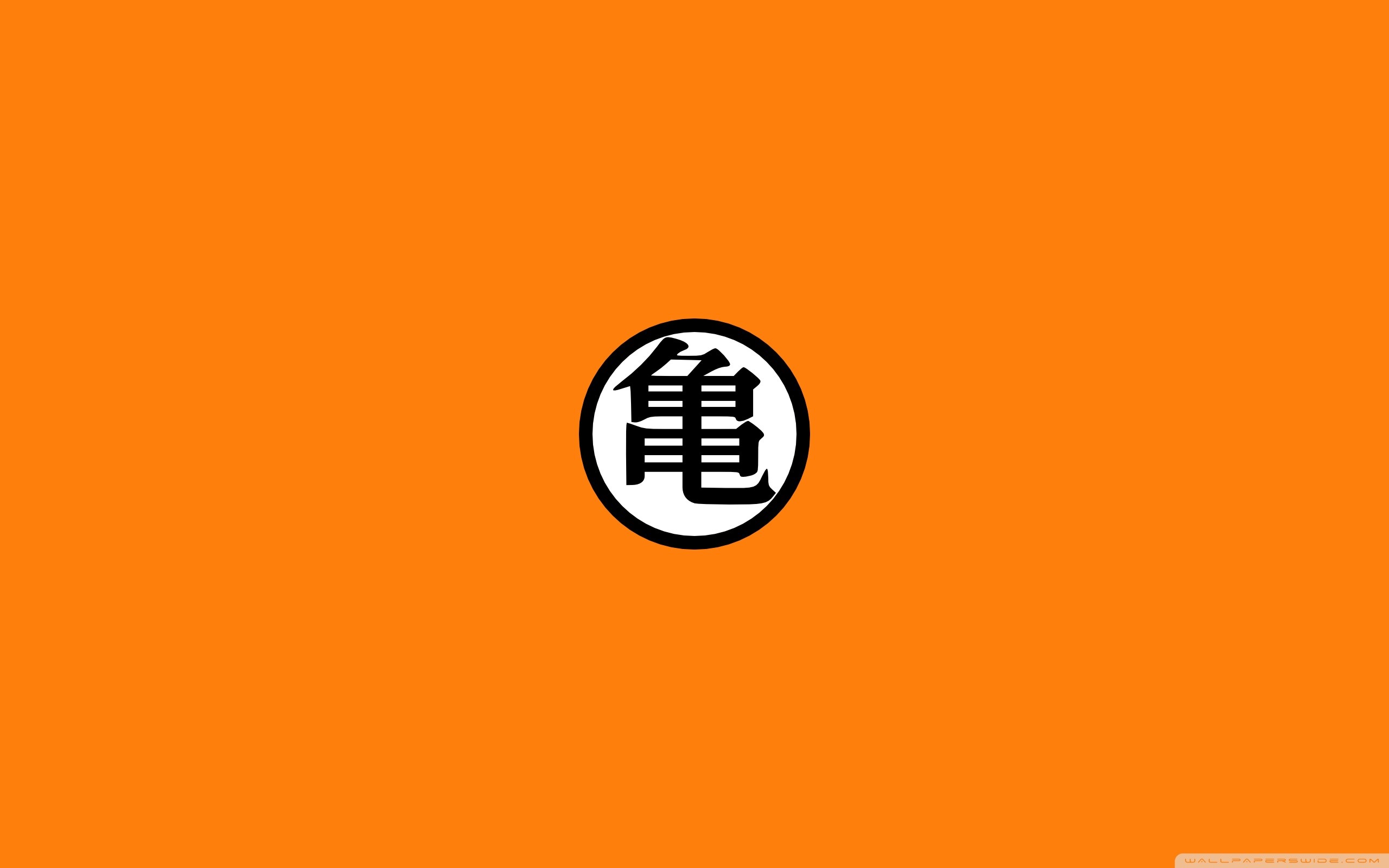 Simbolo Kame, Dragon Ball, Minimalismo, Sfondo arancione, 2K, wallpaper per computer