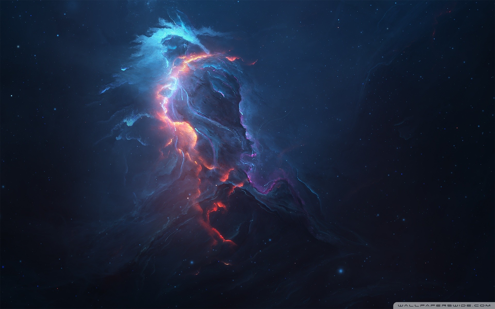 Nebulosa, Spazio, Blu, Full HD, sfondo desktop