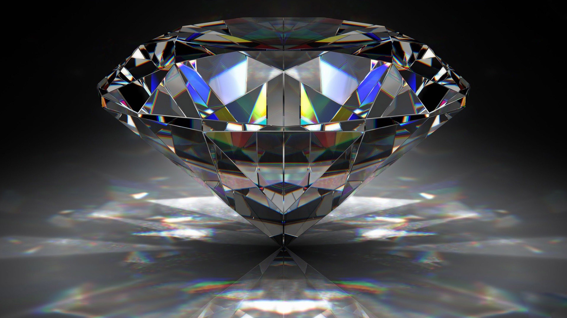 Diamante, Cristallo, Riflessi, Sfondo scuro, 1920x1080, wallpaper desktop