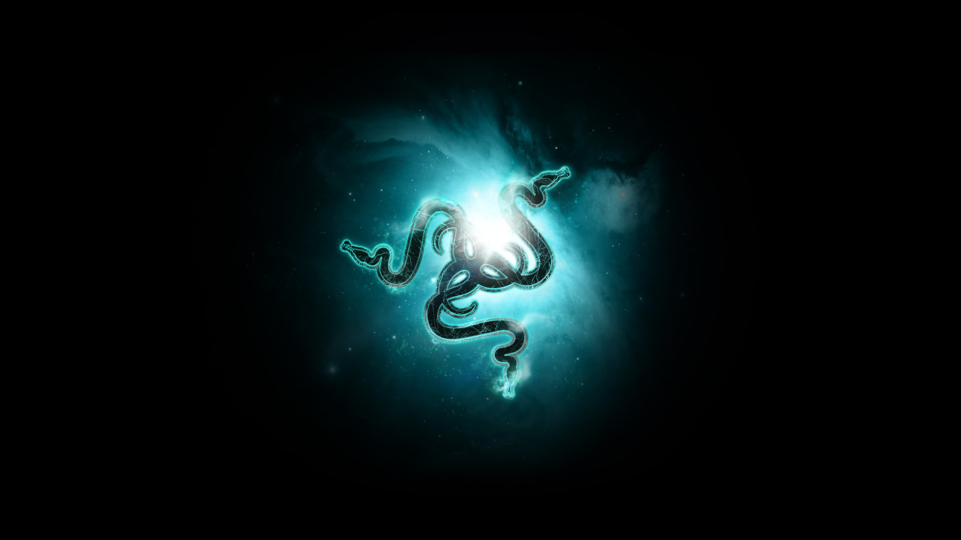 Razer, Logo, Luce azzurra, Sfondo nero, 1920x1080, wallpaper desktop