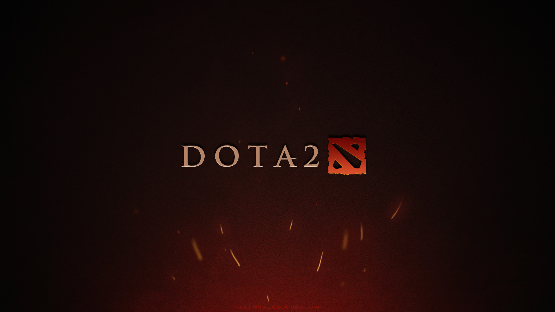 Dota 2, Logo, Scintille, Rosso scuro, Minimalista, 1920x1080, immagine di sfondo