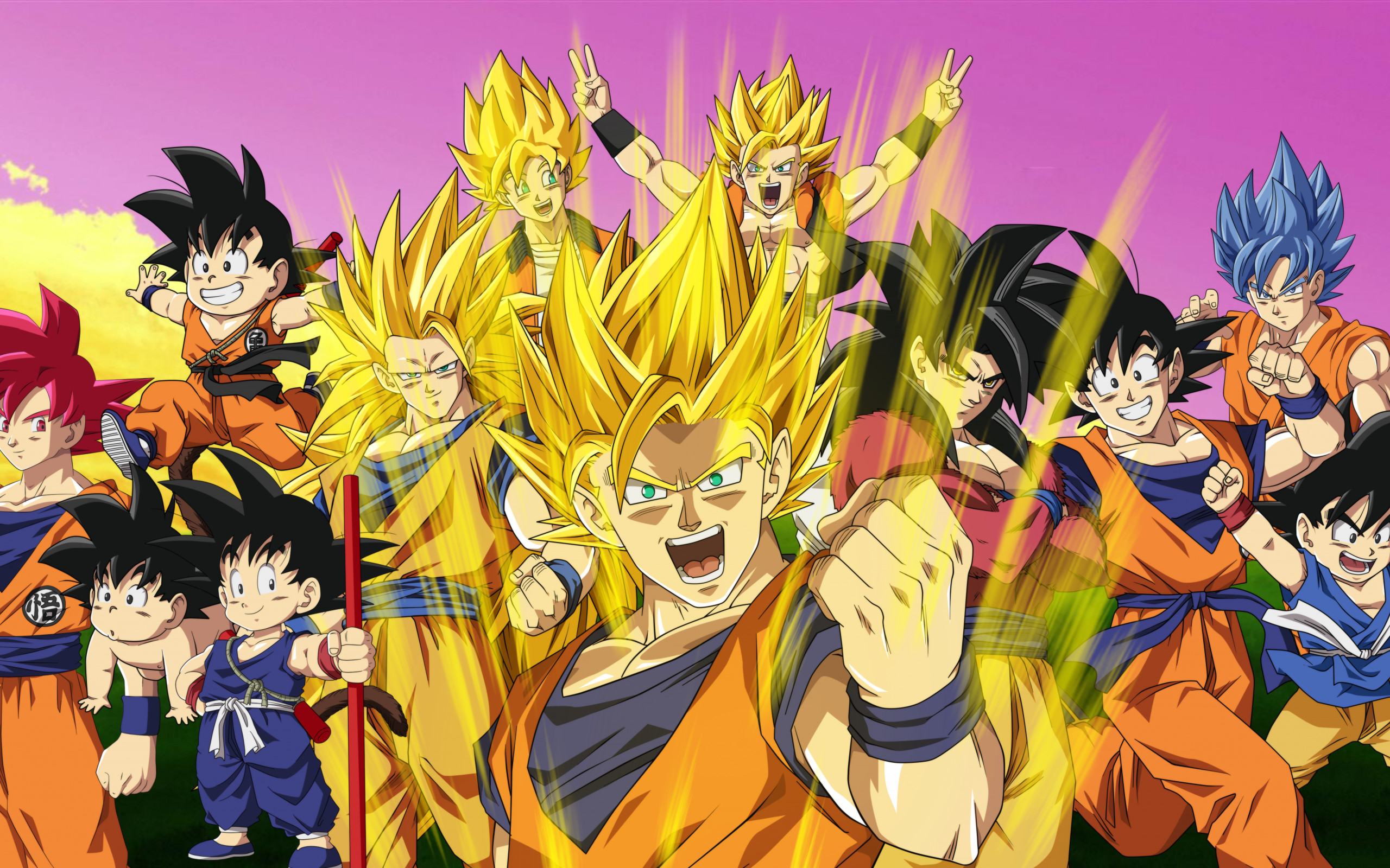 Goku, Dragon Ball, Trasformazioni, Super Saiyan, 2K, sfondo desktop
