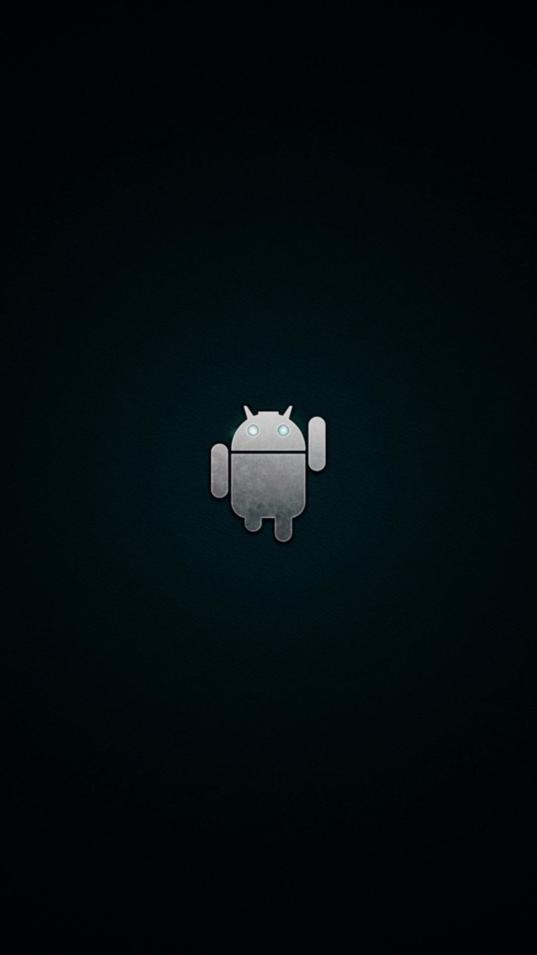 Android, Logo Android, Sfondo scuro, Minimalismo, schermata di blocco Galaxy S4