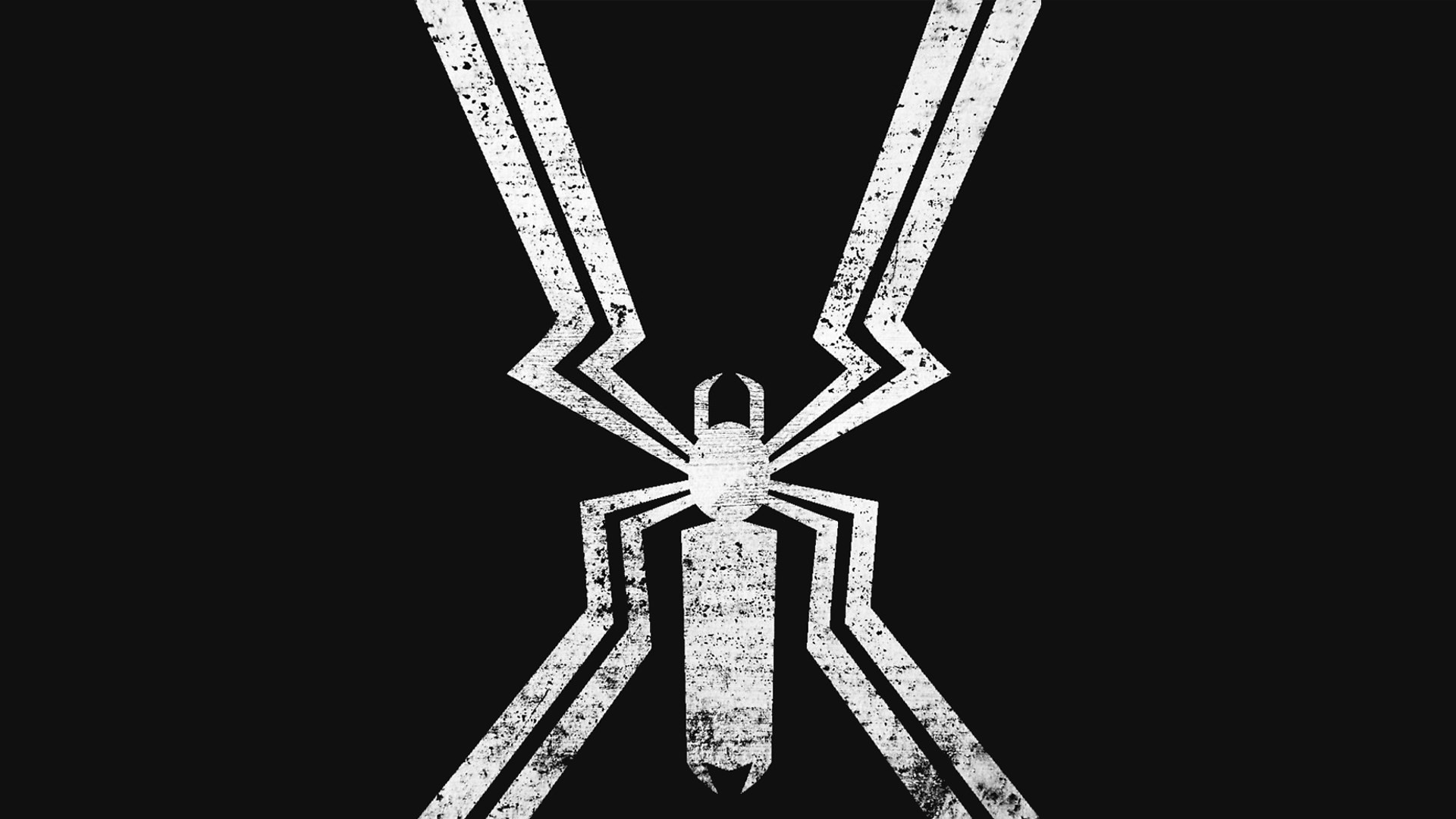 Simbolo di Venom, Agent Venom, Ragno bianco, Sfondo nero, Full HD, wallpaper per computer