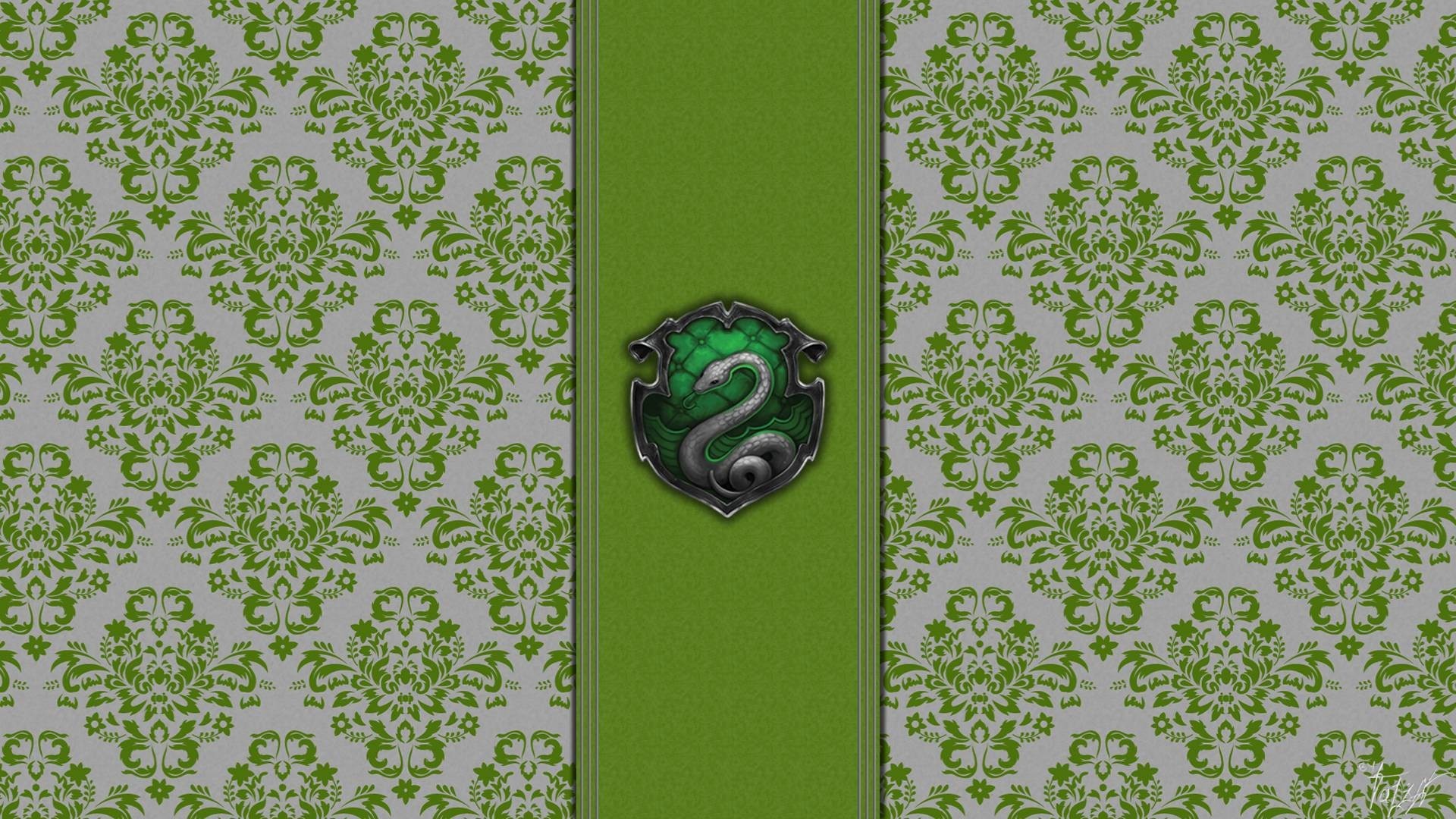 Stemma di Serpeverde, Serpeverde, Harry Potter, Damascato, Motivo floreale, sfondo desktop 1080p