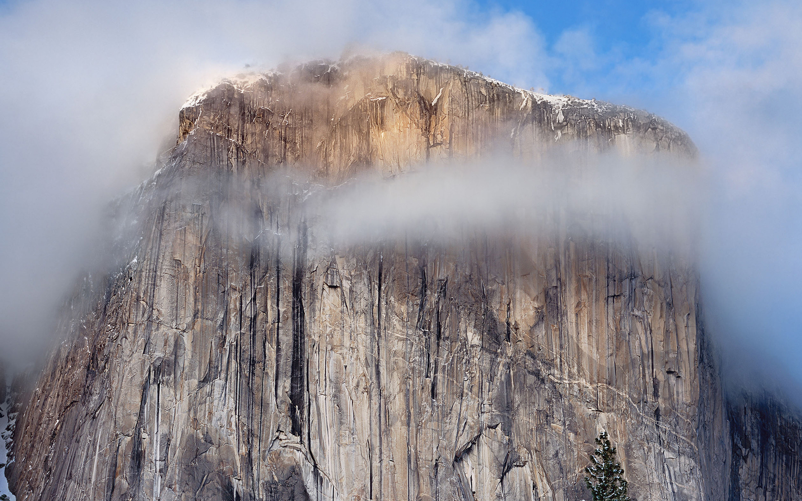 El Capitan, Yosemite, OS X El Capitan, Nuvole, Parete rocciosa, 2K, sfondo per PC