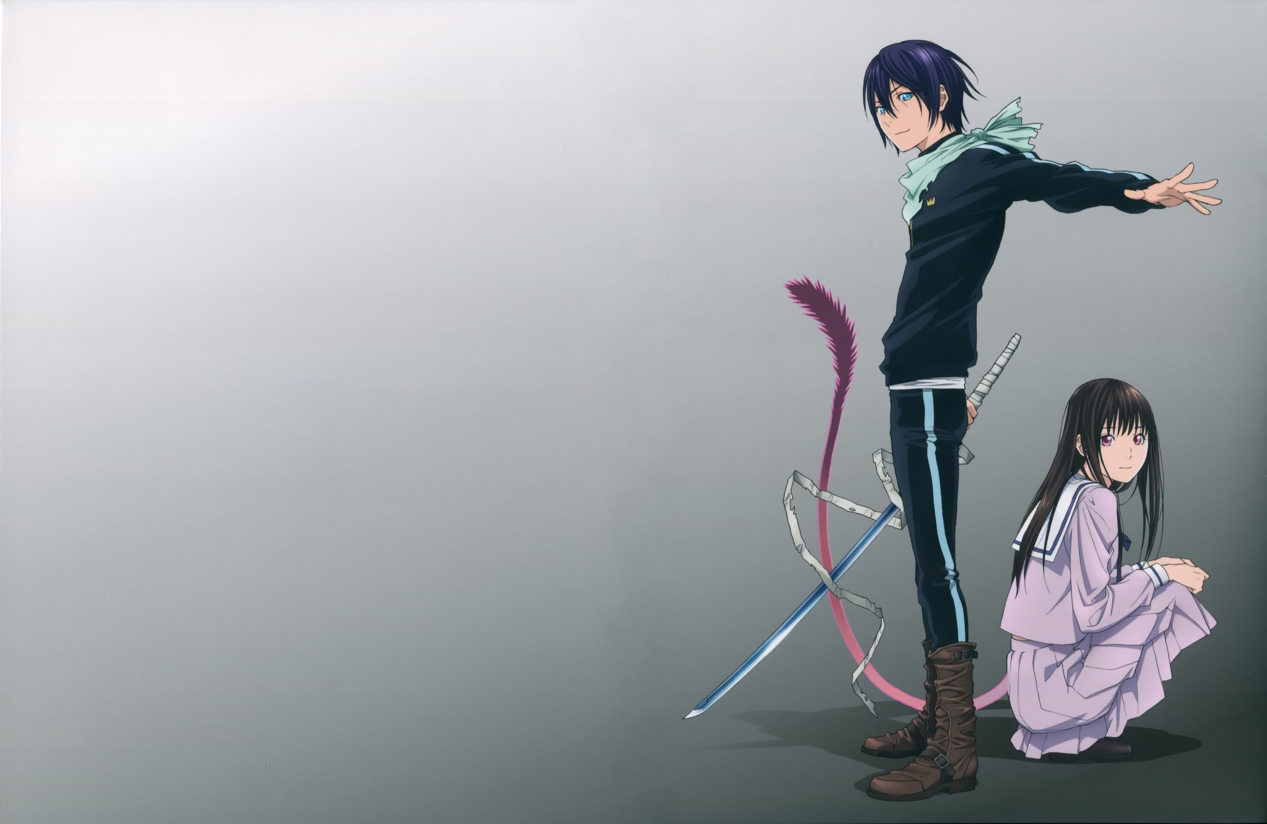 Yato, Hiyori Iki, Noragami, Spada, Grigio chiaro, 2K, sfondo per PC