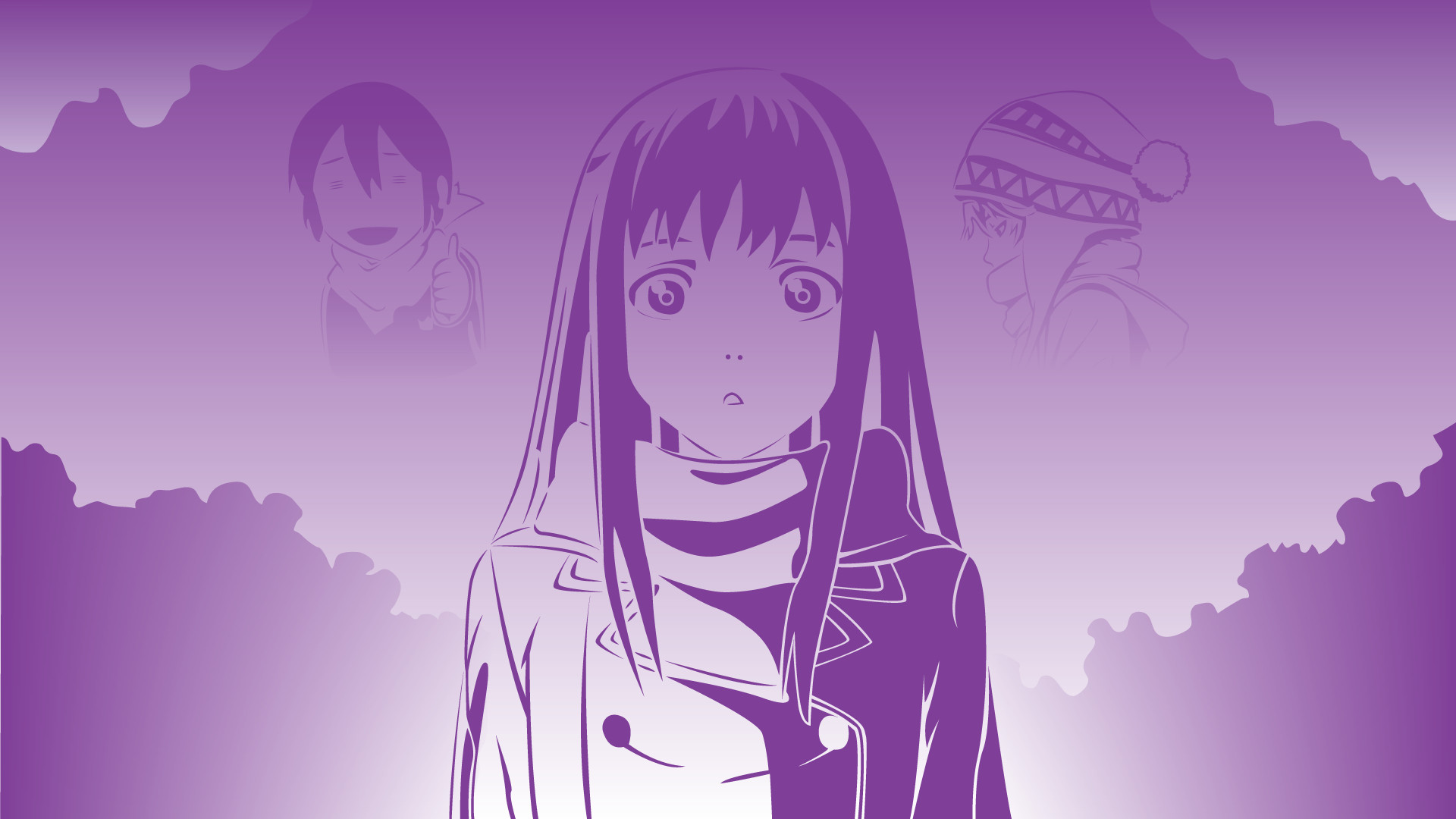 Hiyori Iki, Yato, Yukine, Noragami, Viola, Line art, Full HD, sfondo Windows 11