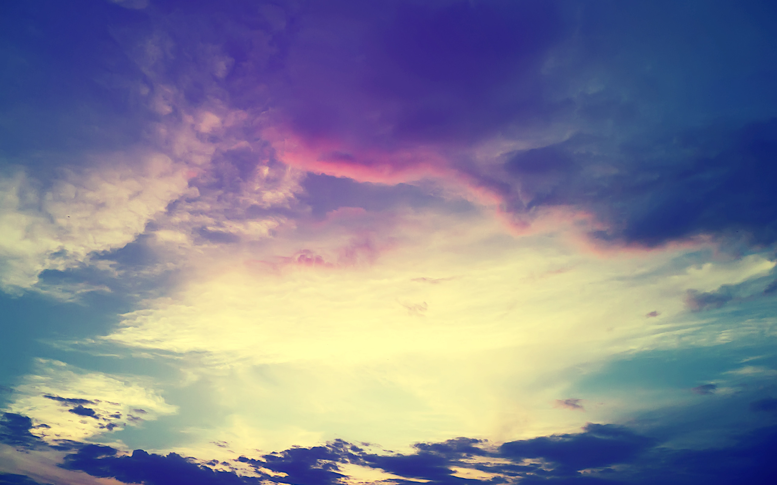 Cielo, Nuvole, Tramonto, Viola, 2K, sfondo per PC e portatile