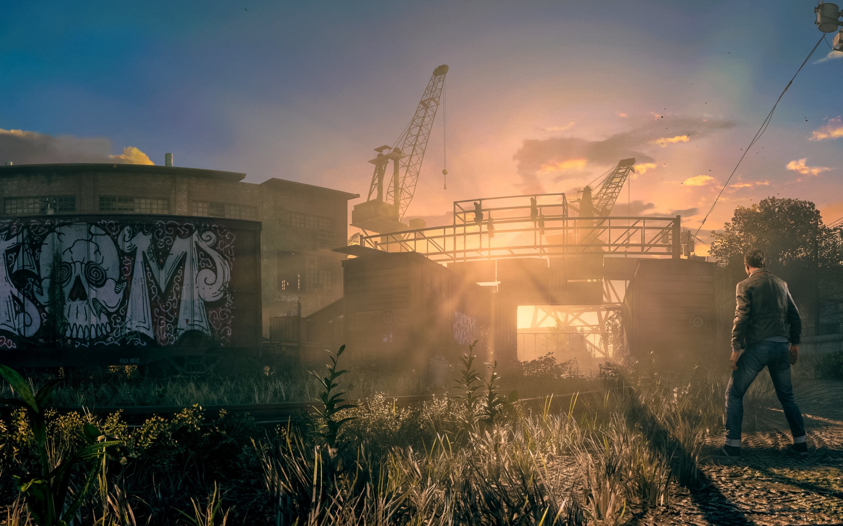 Quantum Break, Tramonto, Rovine industriali, Videogioco, 16:10 2K, sfondo widescreen
