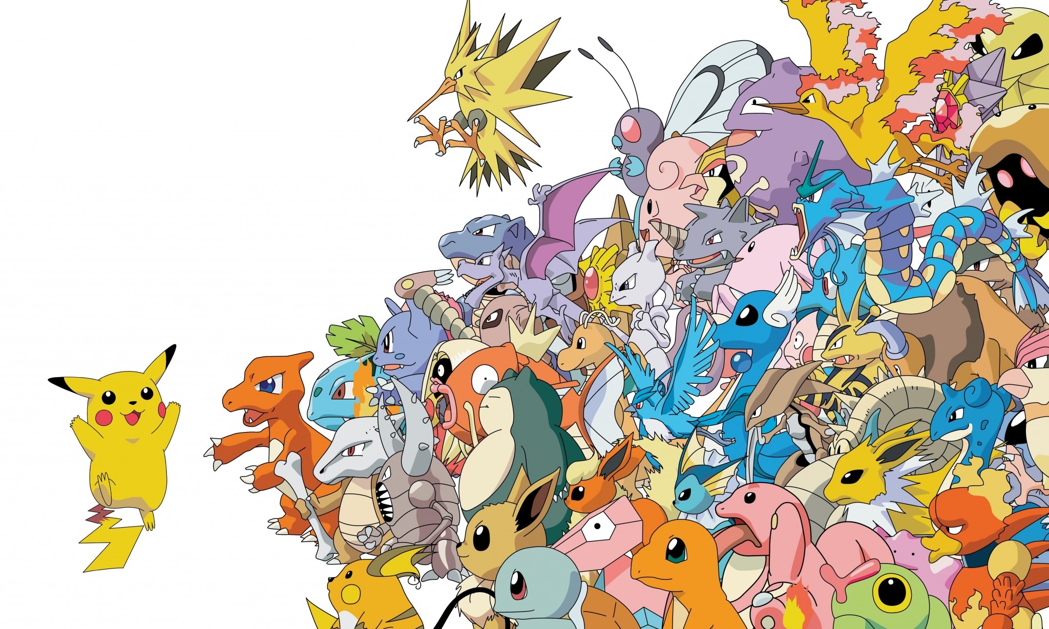 Pikachu, Pokémon di prima generazione, Pokémon, Collage, Full HD, sfondo per PC