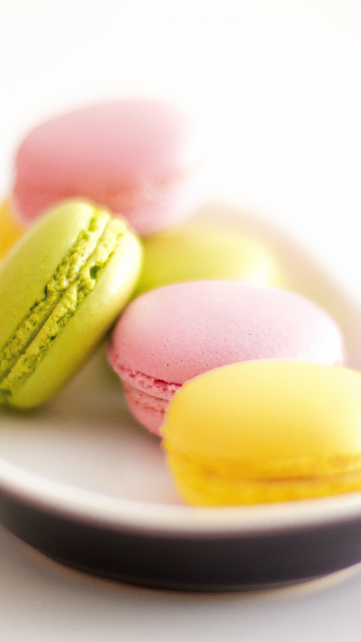 Macarons, Ciotola, Pastello, sfondo iPhone Full HD