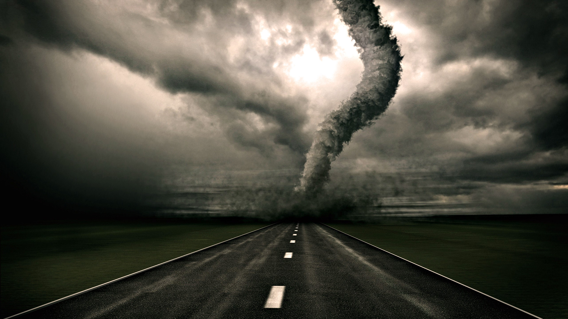 Tornado, Strada, Tempesta, 1920x1080, immagine di sfondo