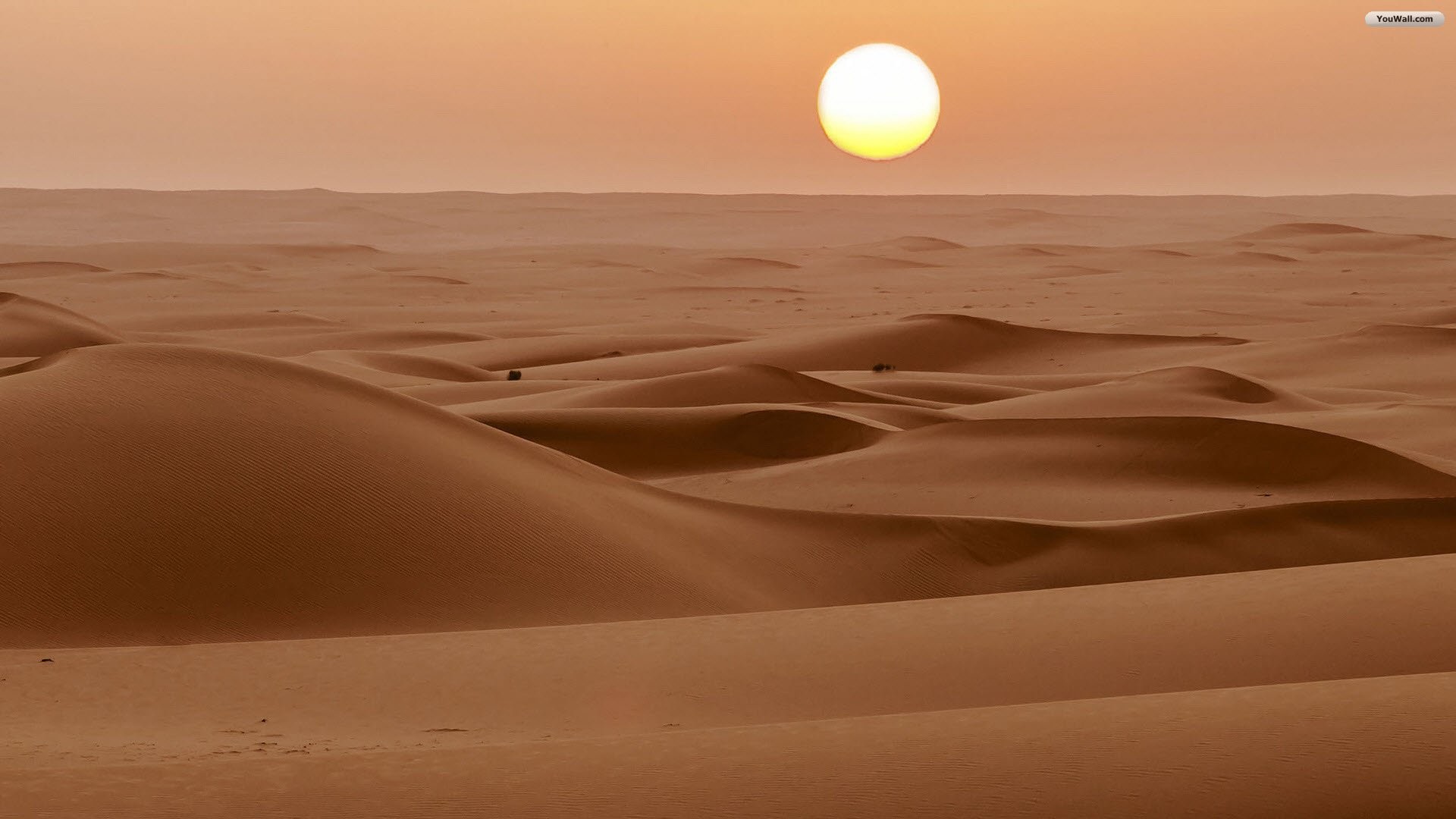 Dune di sabbia, Sole, Foschia, Deserto, Full HD, sfondo Windows 11