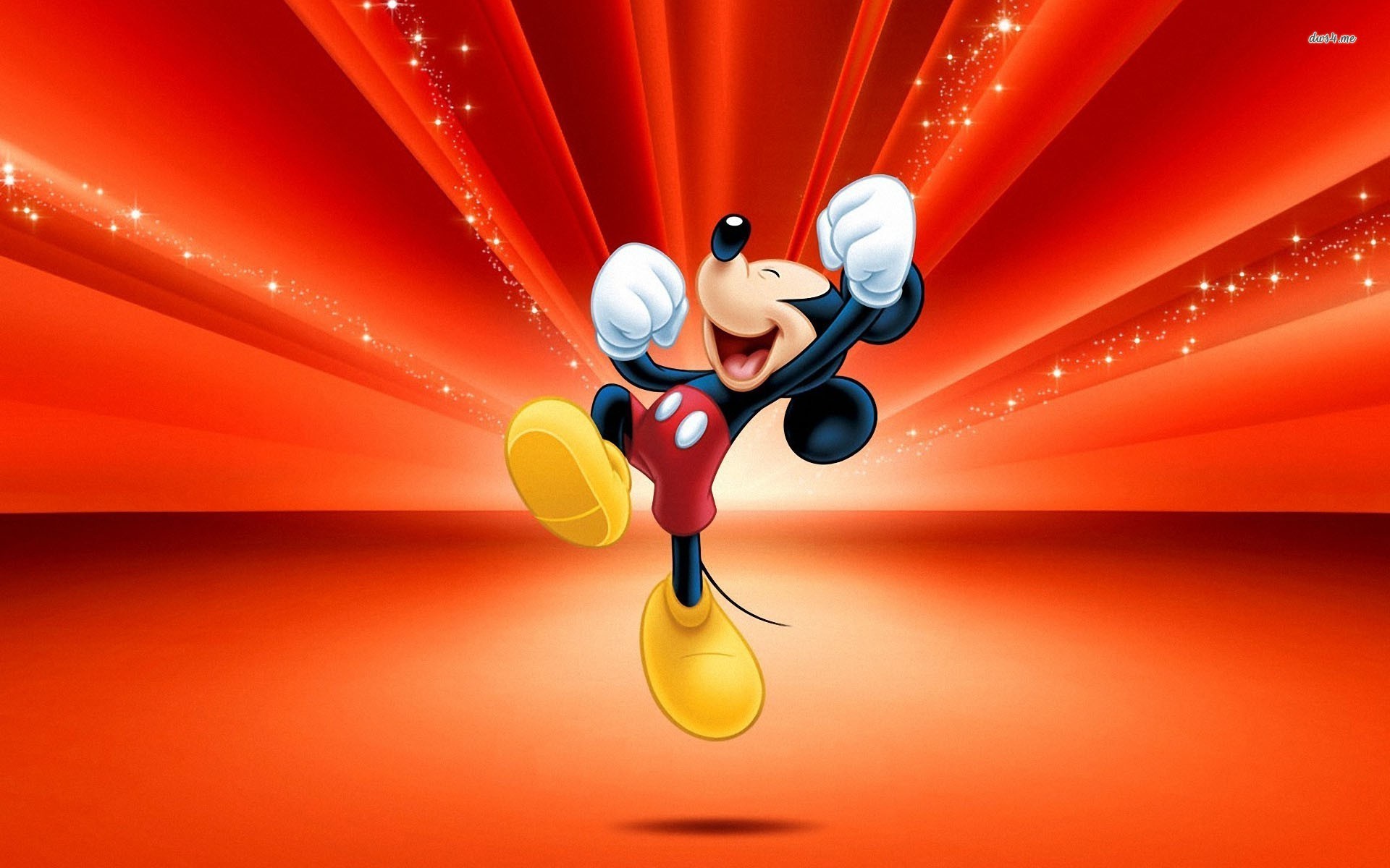 Topolino, Salto, Raggi rossi, Disney, Full HD, sfondo per PC