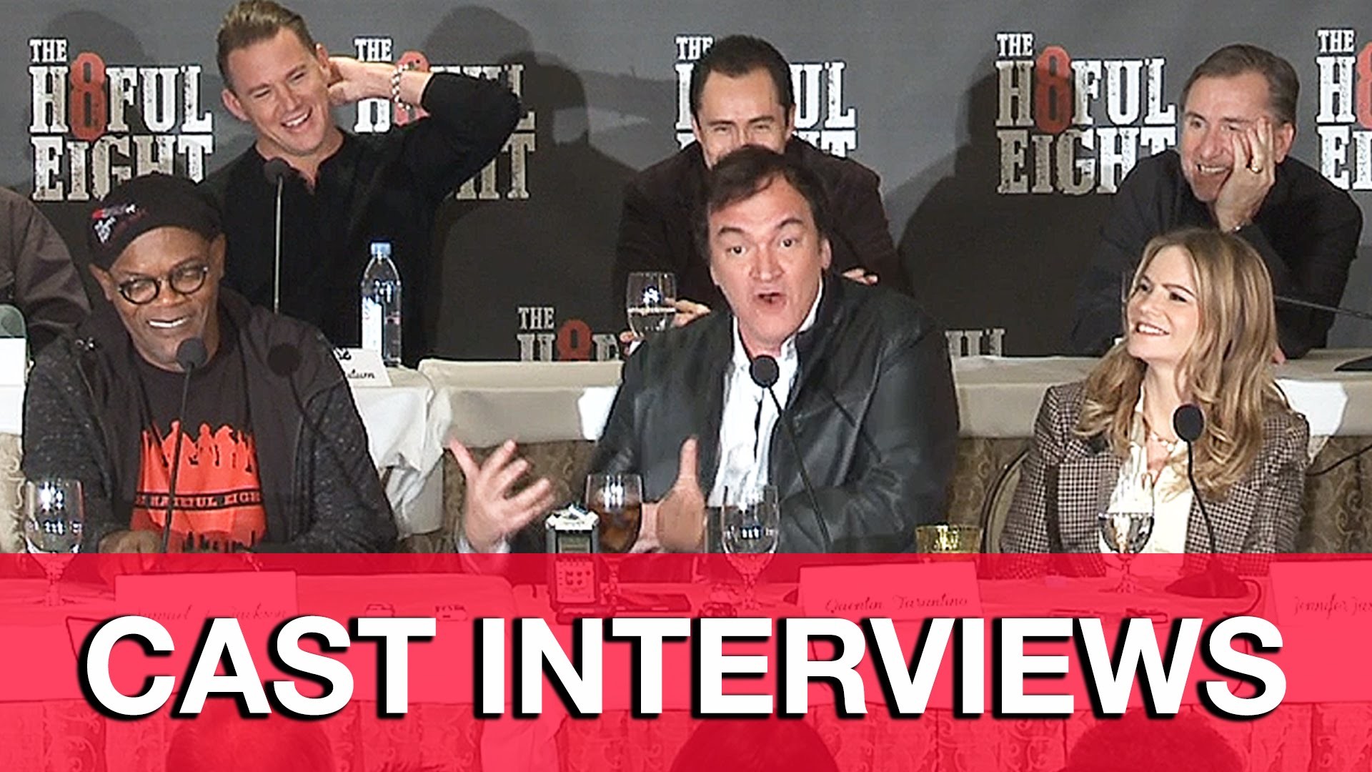 The Hateful Eight, Quentin Tarantino, Samuel L. Jackson, Channing Tatum, Jennifer Jason Leigh, Conferenza stampa, wallpaper Full HD