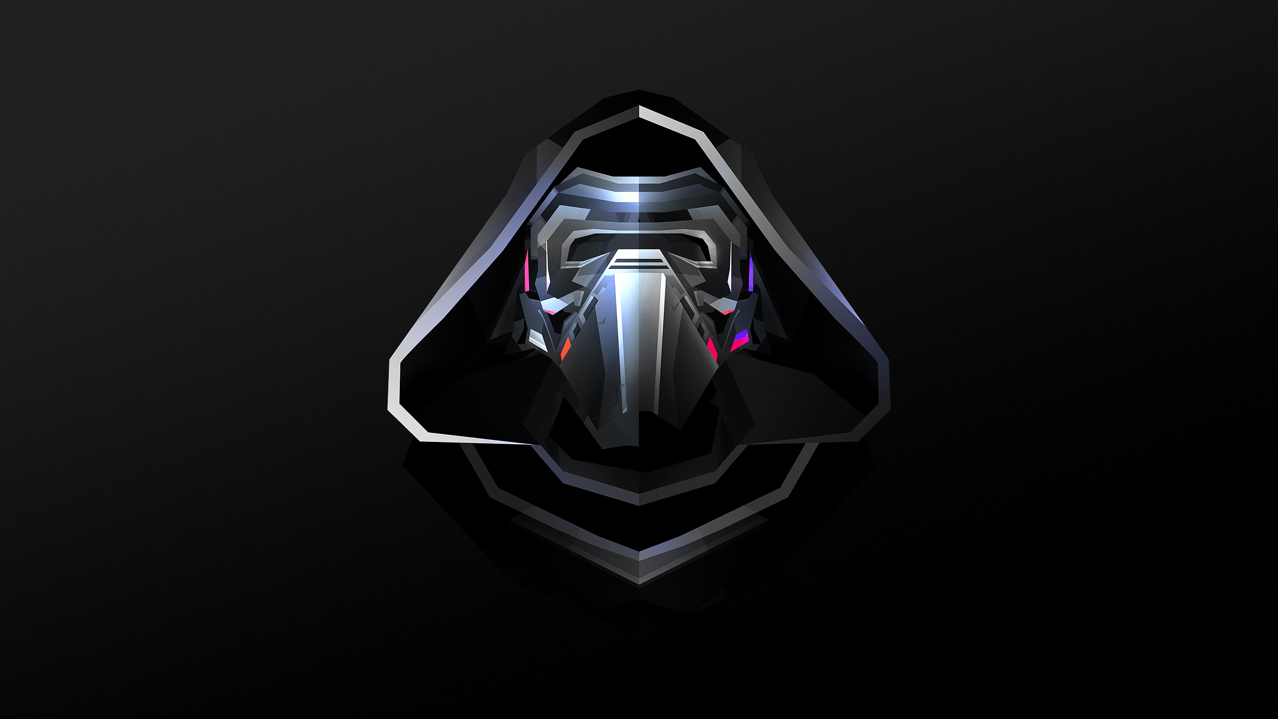 Kylo Ren, Star Wars, Casco, Low poly, 2560x1440, sfondo per PC