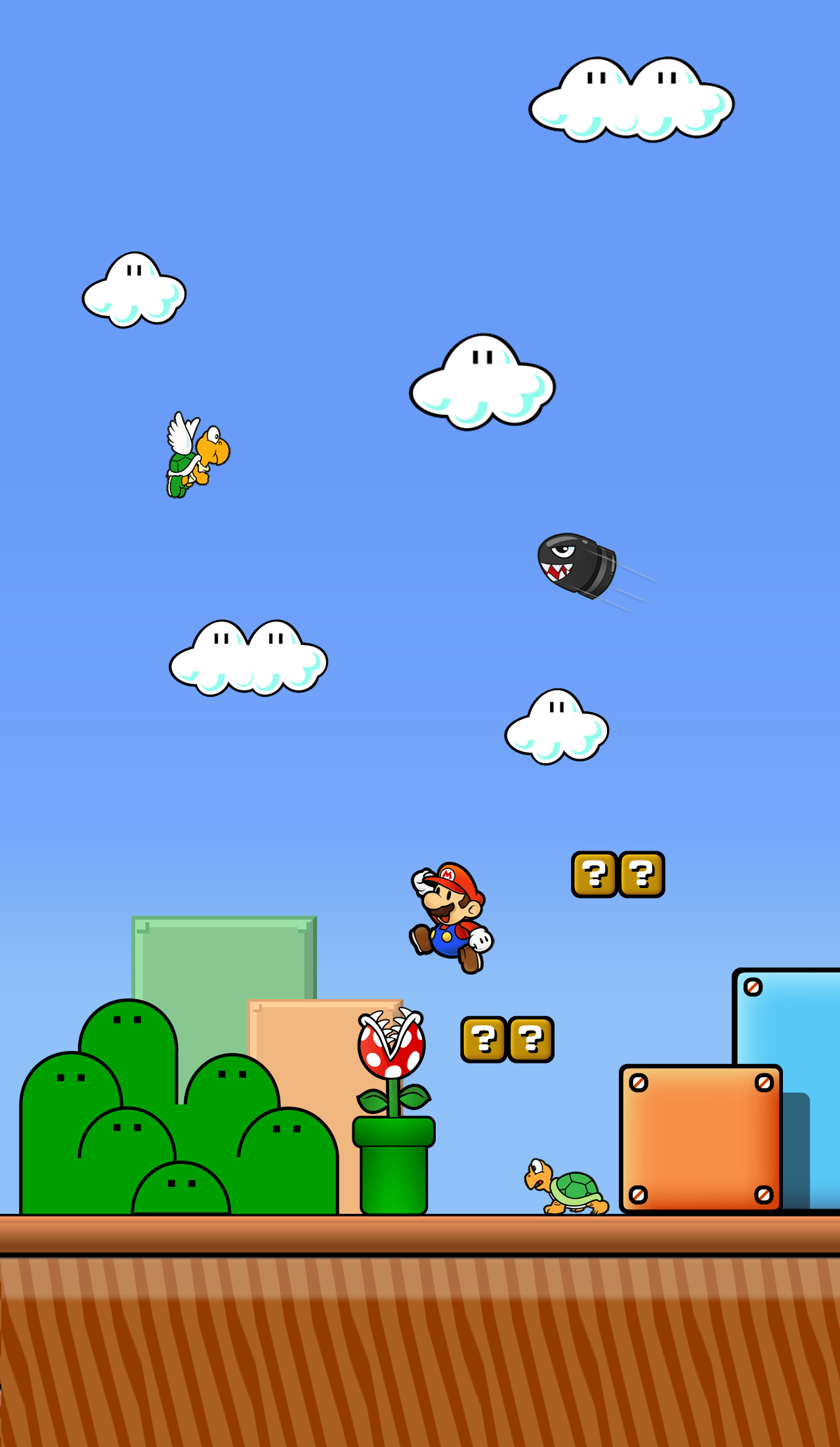 Super Mario Bros., Pixel art, Livello, Nuvole, wallpaper per iPhone e Android