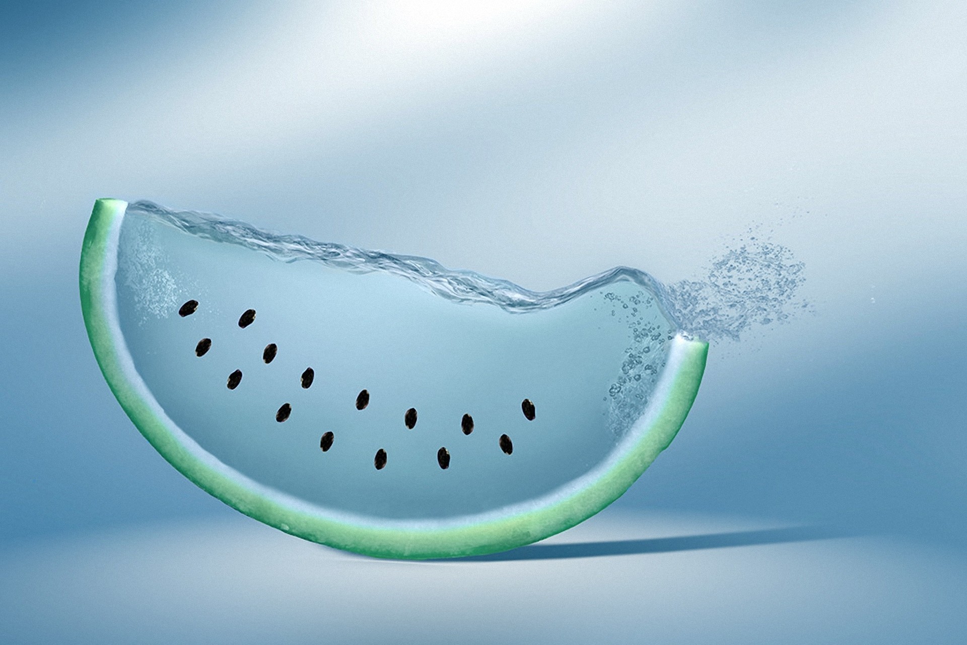 Anguria d'acqua, Arte digitale, Spruzzo, Full HD, wallpaper per PC