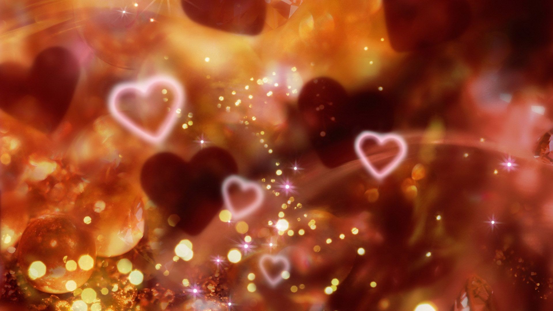 Cuori, Bokeh, Glitter, Amore, 1920x1080, wallpaper desktop