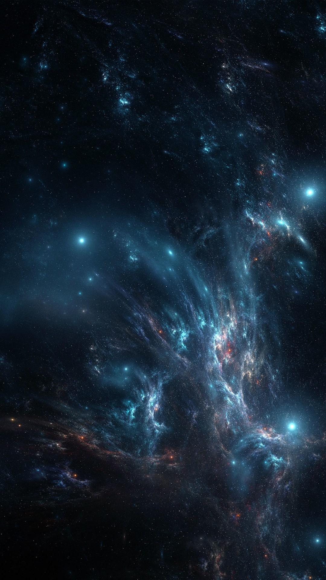 Nebulosa, Spazio, Blu, Stelle, immagine di sfondo iPhone 7
