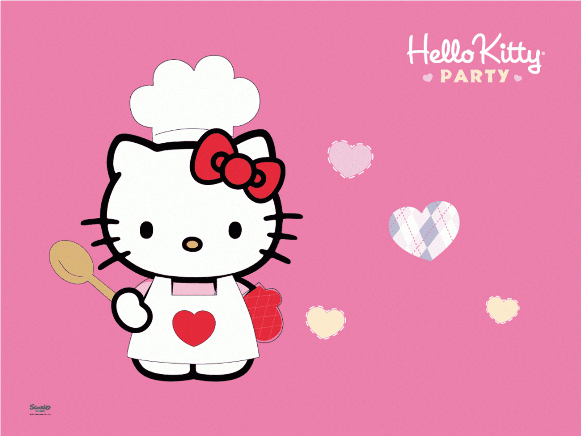 Hello Kitty, Hello Kitty Party, Cappello da chef, Grembiule, Rosa, schermata Home iPad