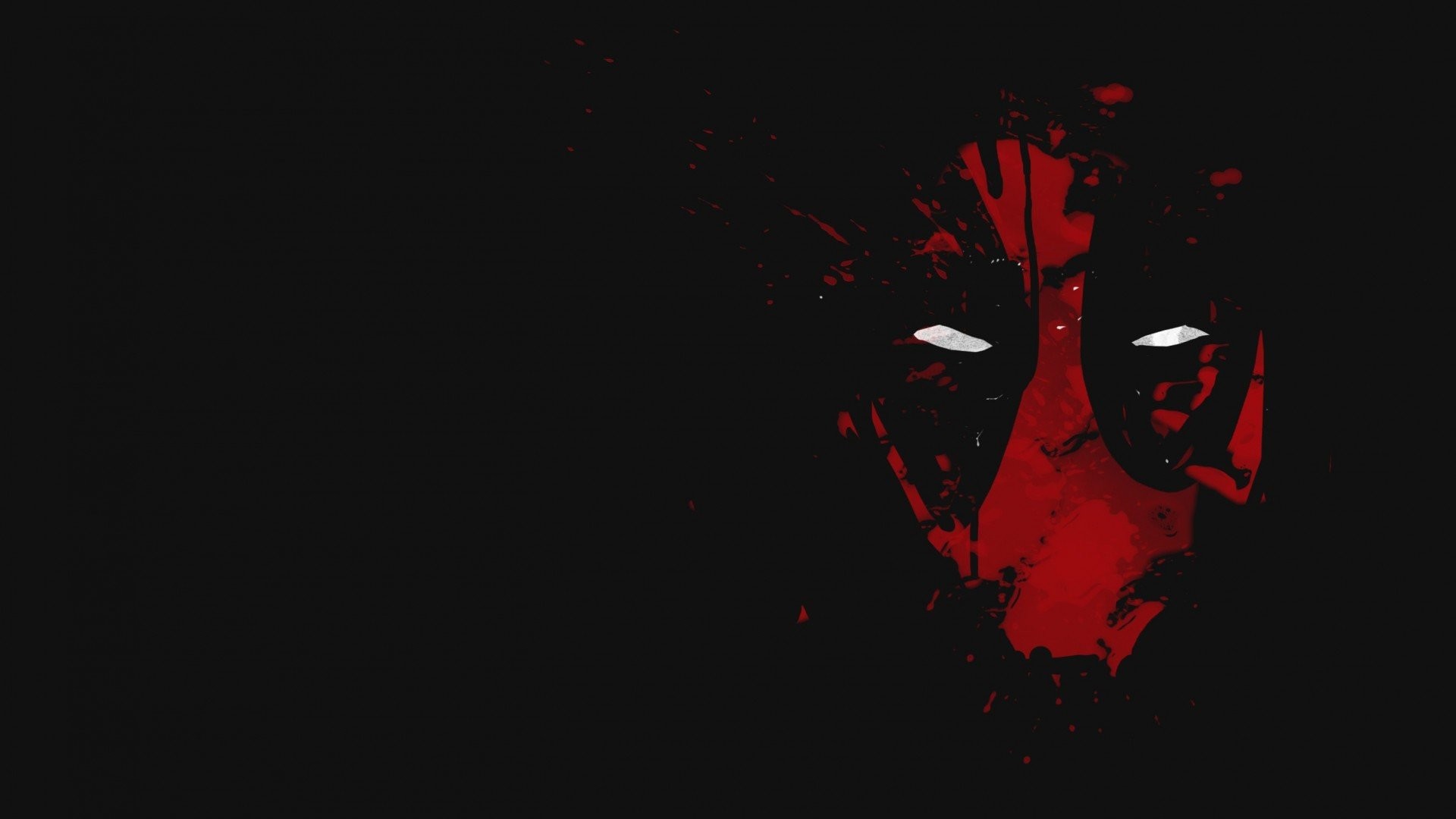 Deadpool, Maschera, Schizzi, Sfondo scuro, Full HD, wallpaper desktop