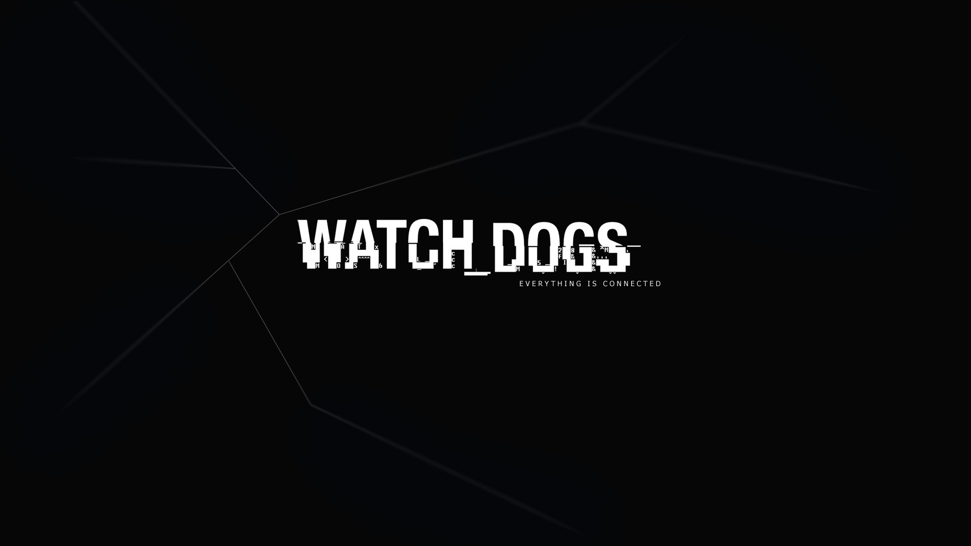 Watch Dogs, Logo, Sfondo nero, Minimalismo, 16:9 Full HD, wallpaper widescreen