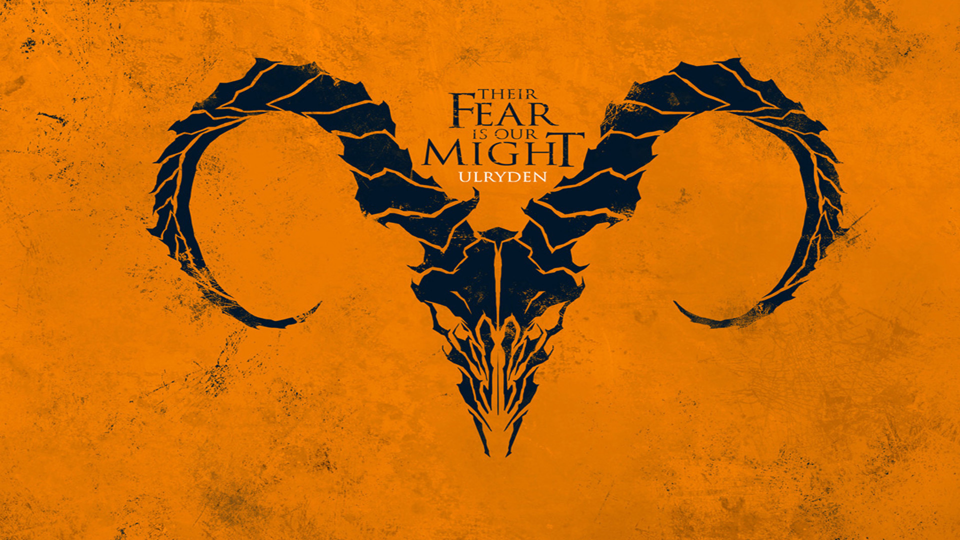 Casa Ulryden, Their Fear Is Our Might, Ariete, Fan art, Sfondo arancione, wallpaper Windows 11