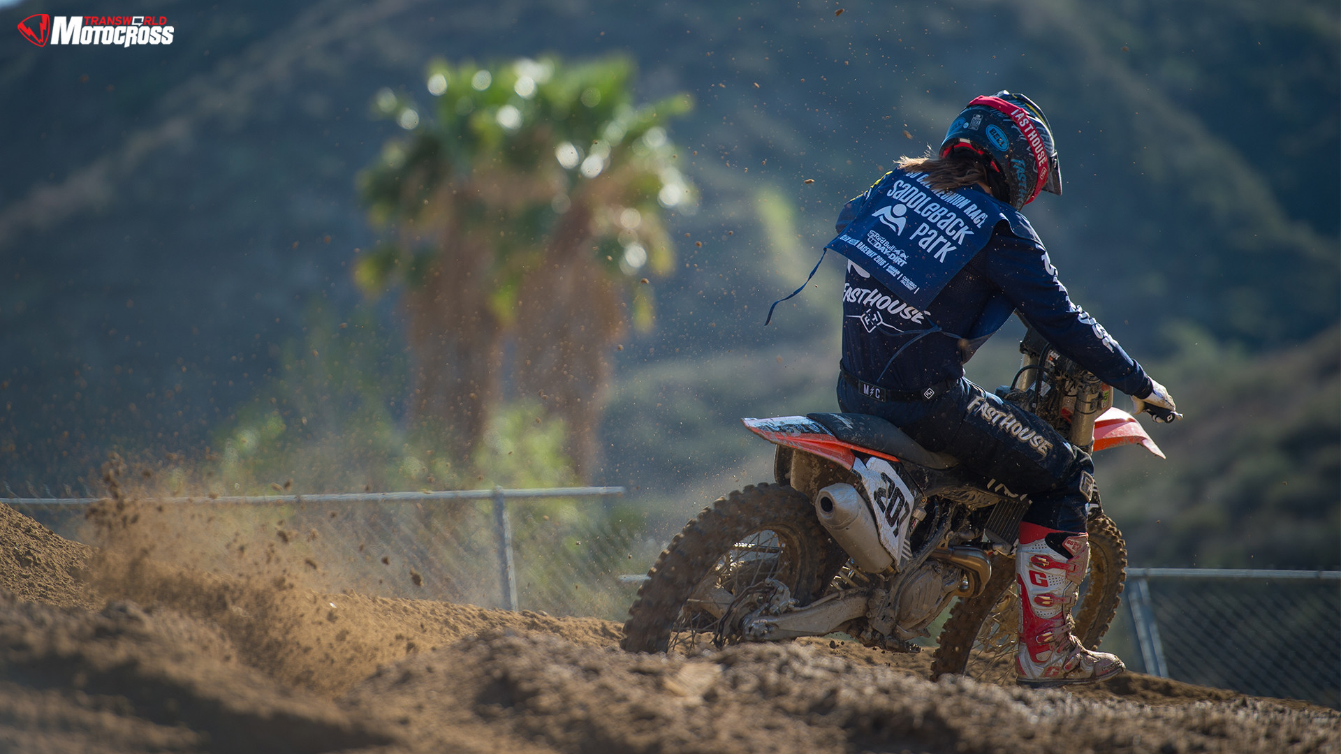 Red Bull, Motocross, Polvere, Palme, Full HD, sfondo per PC e portatile