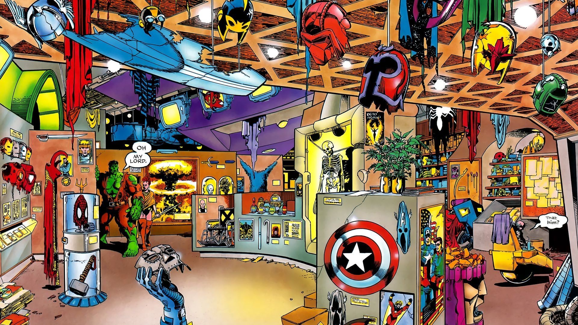 Marvel Comics, Scudo di Capitan America, Trofei, Fumetti, Full HD, sfondo per PC